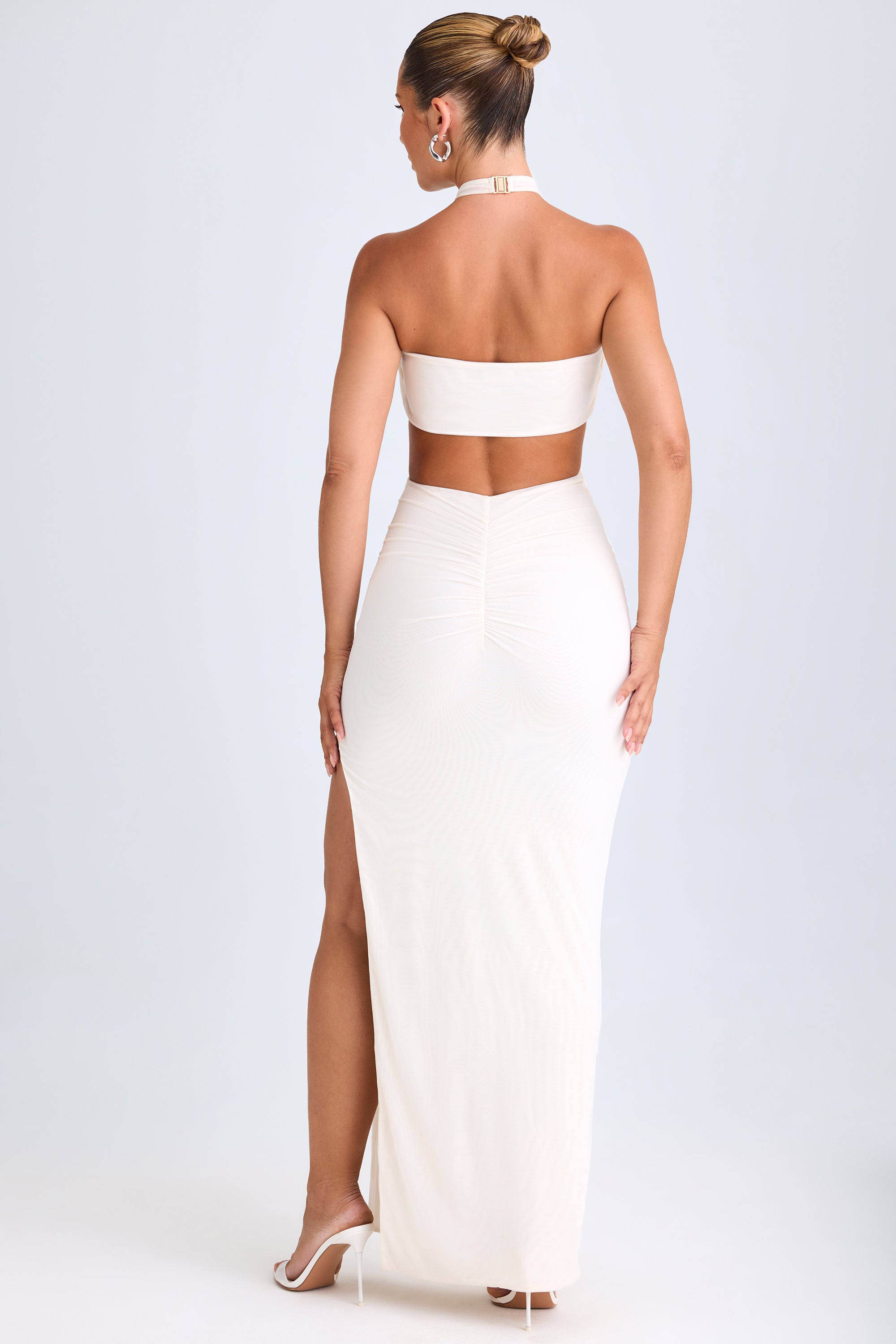 cut-out ruched halterneck maxi dress ASOS Design - Cut Out Maxi Dress - Women - Polyester - L