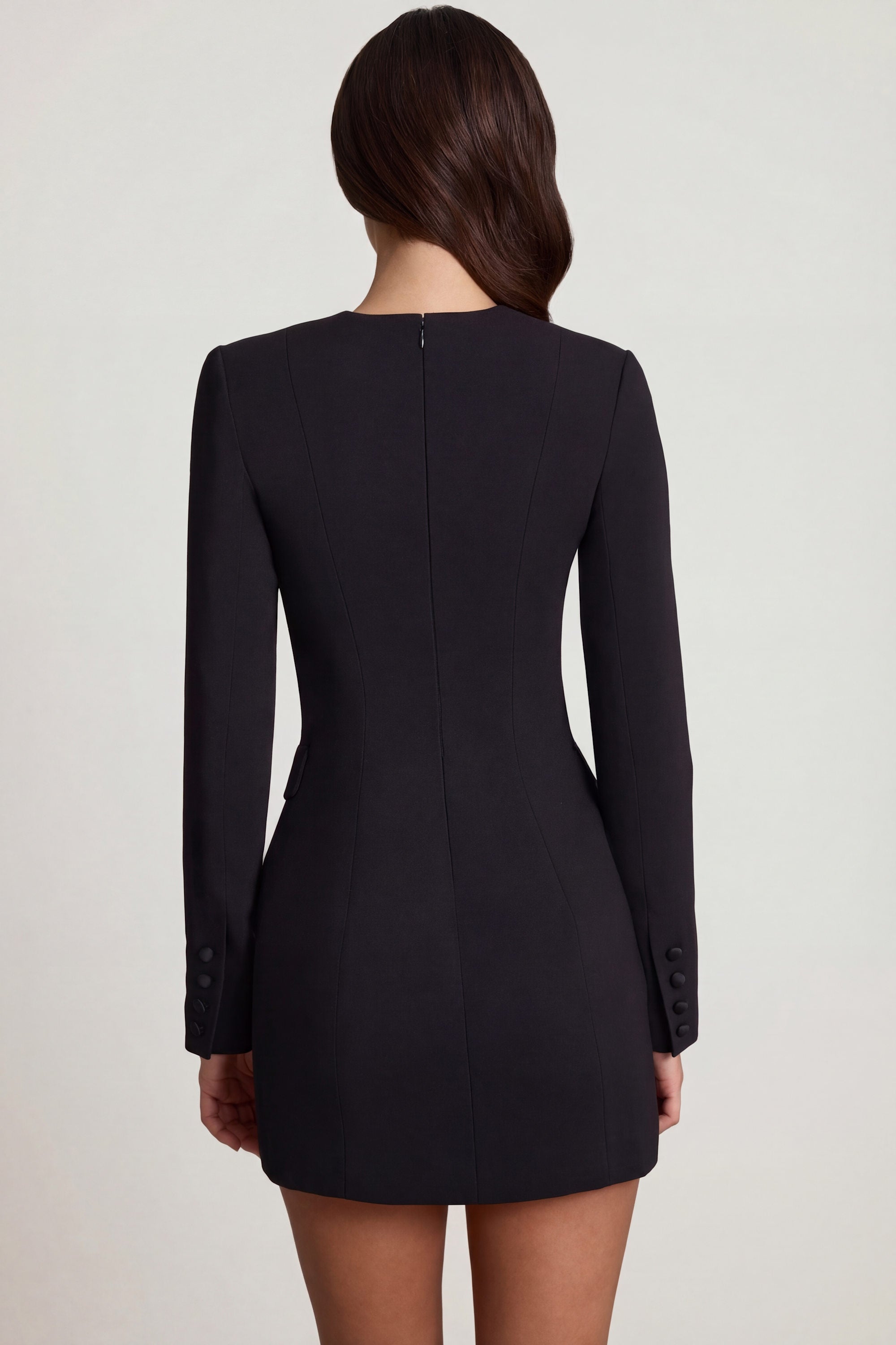 Samantae Structured Blazer Mini Dress in Black | Oh Polly