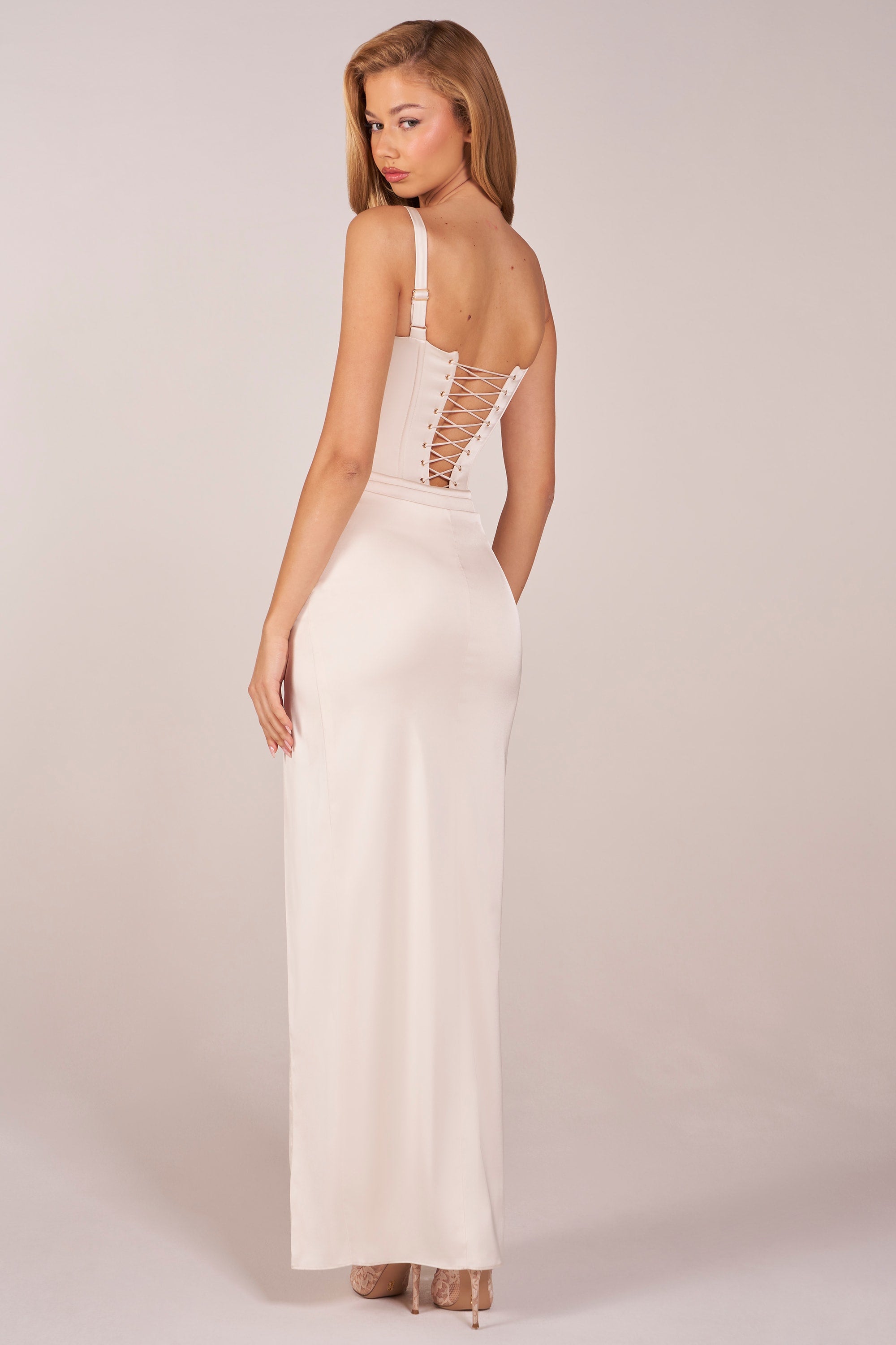 high double slit maxi dress Black Sleeveless Lace Up Sides Double Slit Maxi Dress