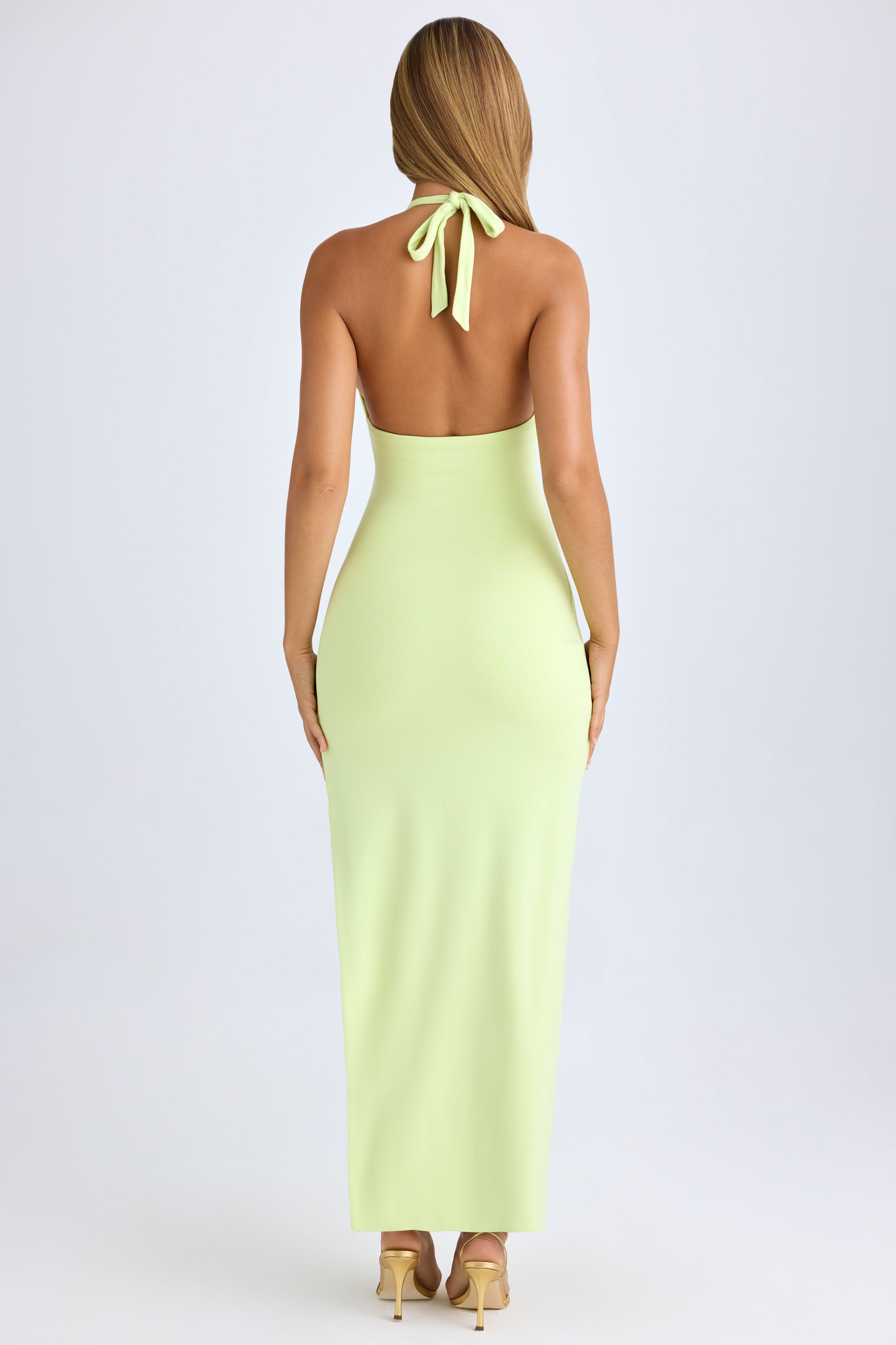 Mei Modal High-Split Halterneck Maxi Dress in Matcha Green | Oh Polly Mei Modal High-Split Halterneck Maxi Dress in Matcha Green | Oh Polly