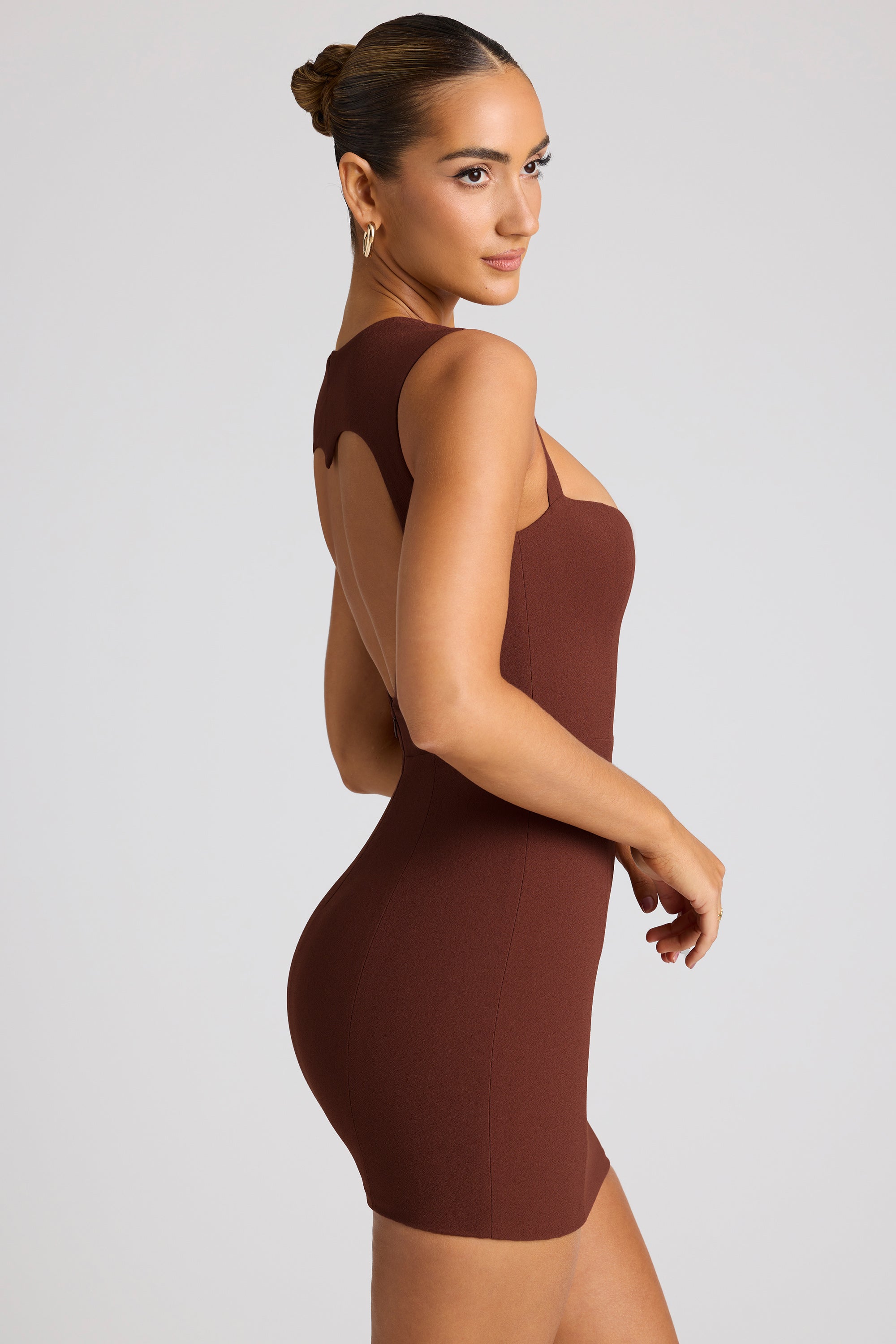 Dark brown 2025 bodycon dress