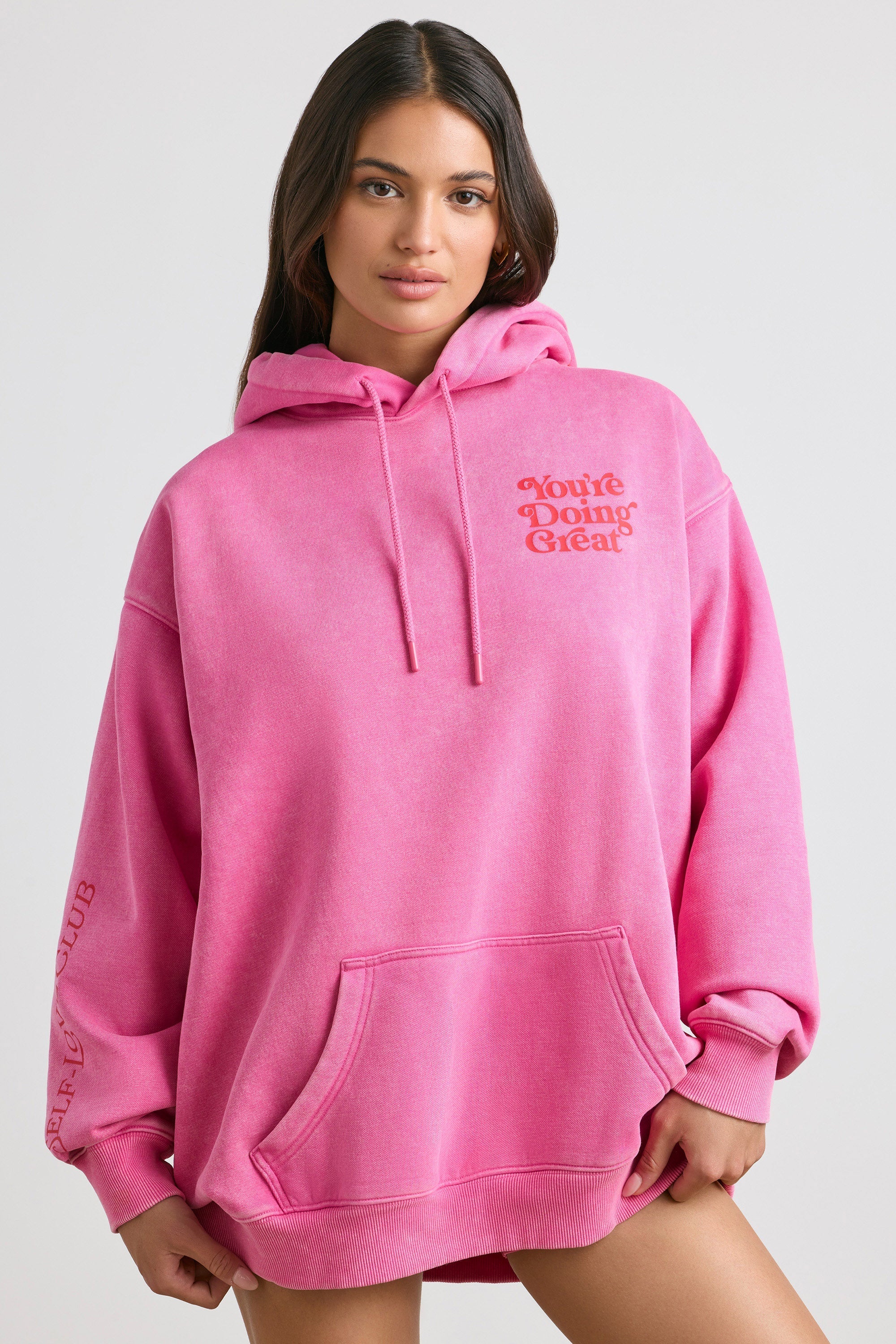 Sunday Love Oversized Hoodie in Hot Pink Oh Polly