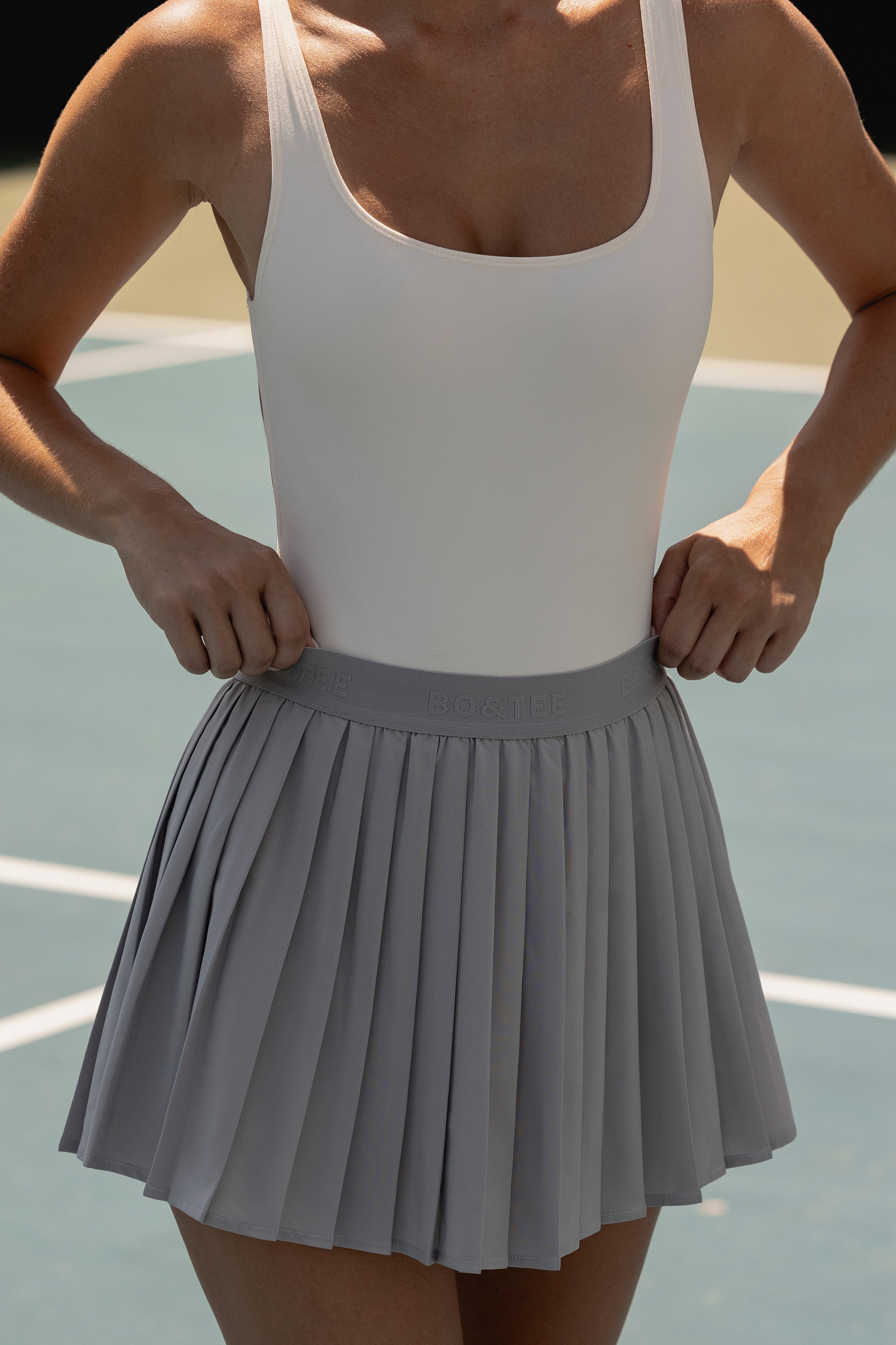 Pleated Tennis Skirt in Ice Grey – Oh Polly AE - Main Image