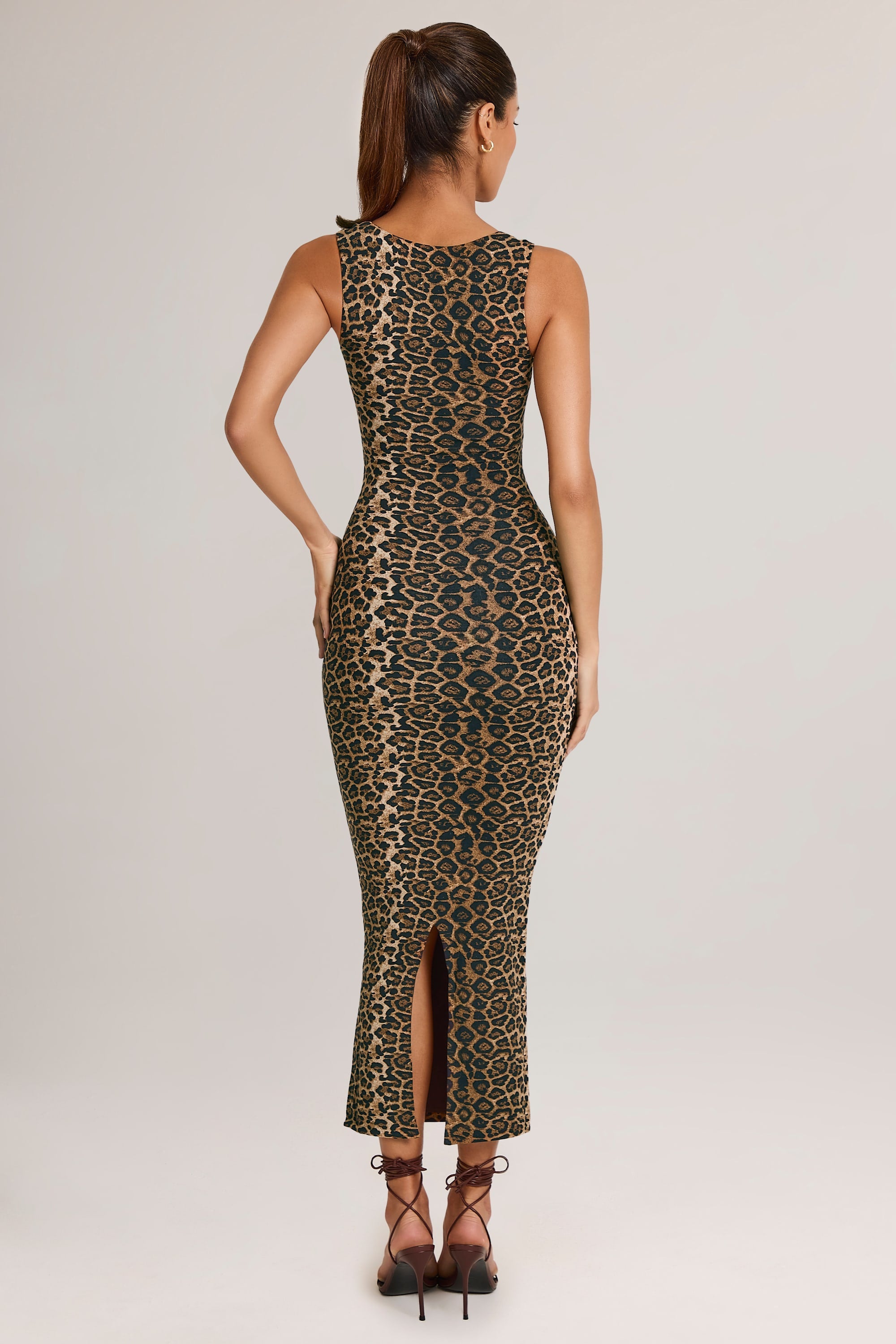 Ainslee Modal Square-Neck Bodycon Midi Dress in Leopard Print | Oh Polly Ainslee Modal Square-Neck Bodycon Midi Dress in Leopard Print | Oh Polly