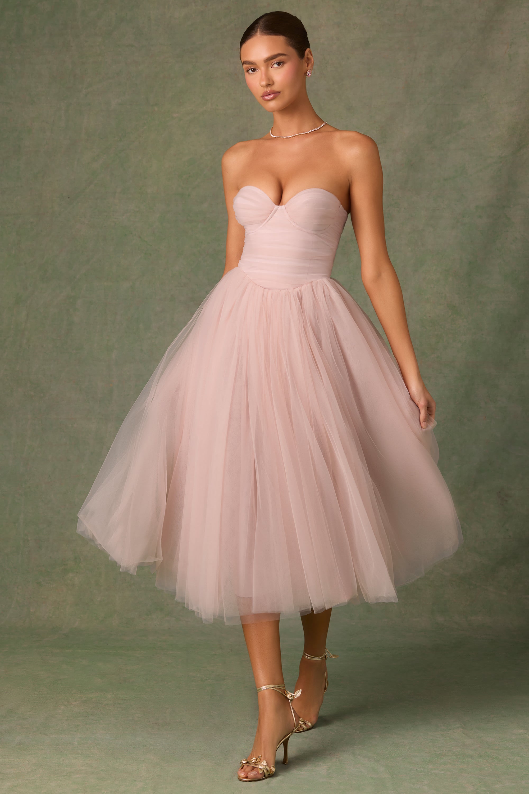 asymmetric midaxi dress in dusty pink MANGO - Asymmetrical Dress with bow detail Pink