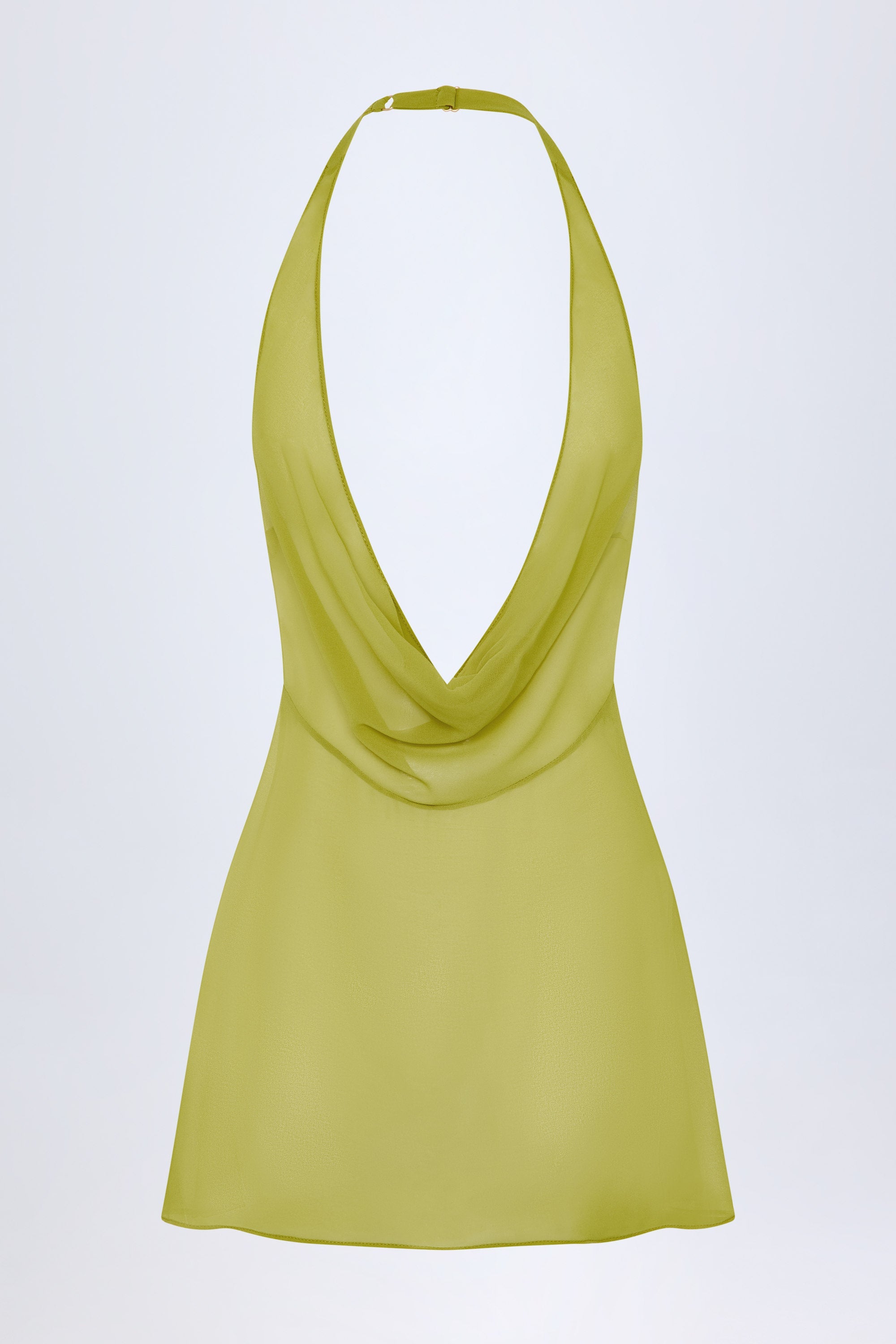 Iona Cowl-Neck Backless Mini Dress in Olive Green | Oh Polly Iona Cowl-Neck Backless Mini Dress in Olive Green | Oh Polly