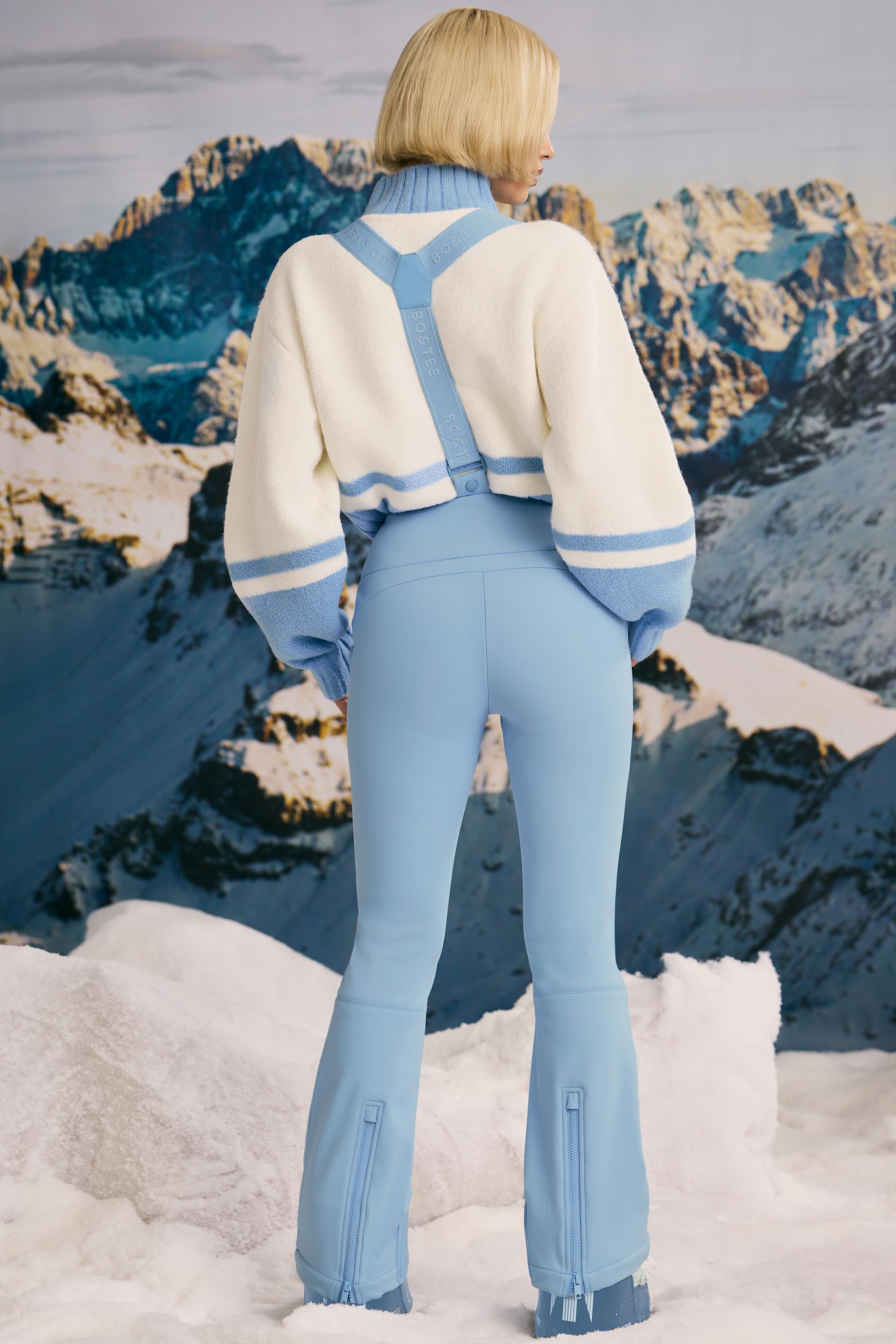 Snow Pants Blue Ski Outfit Fleece-Lined Ski Trousers In Ice Blue