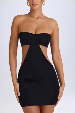 Bandeau Cut-Out Mini Dress in Black