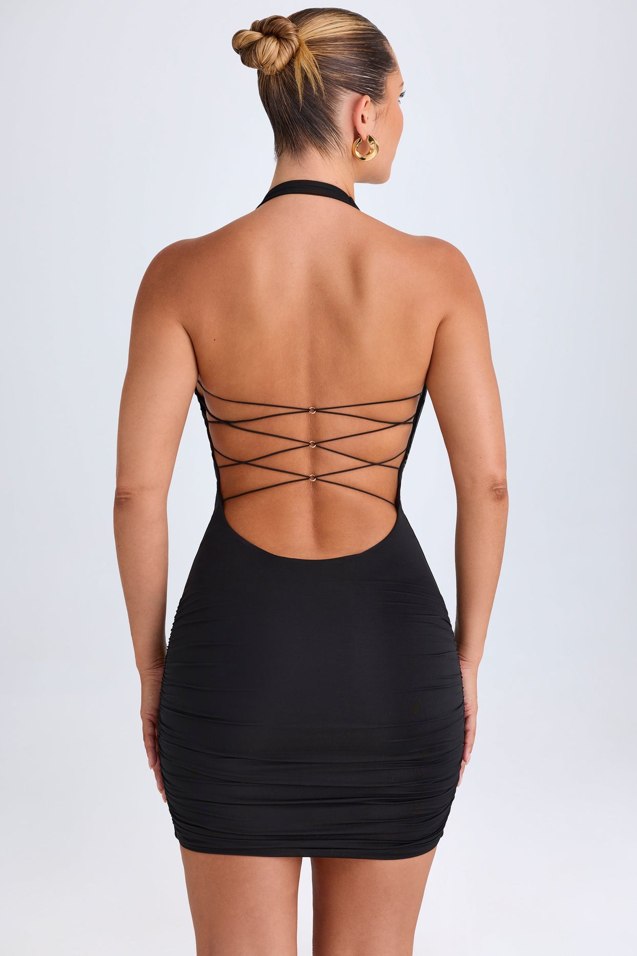 Jaylyn Hardware Detail Cut-Out Cowl-Neck Mini Dress in Black | Oh Polly Jaylyn Hardware Detail Cut-Out Cowl-Neck Mini Dress in Black | Oh Polly