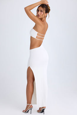 Cut-Out Bandeau Maxi Dress in White