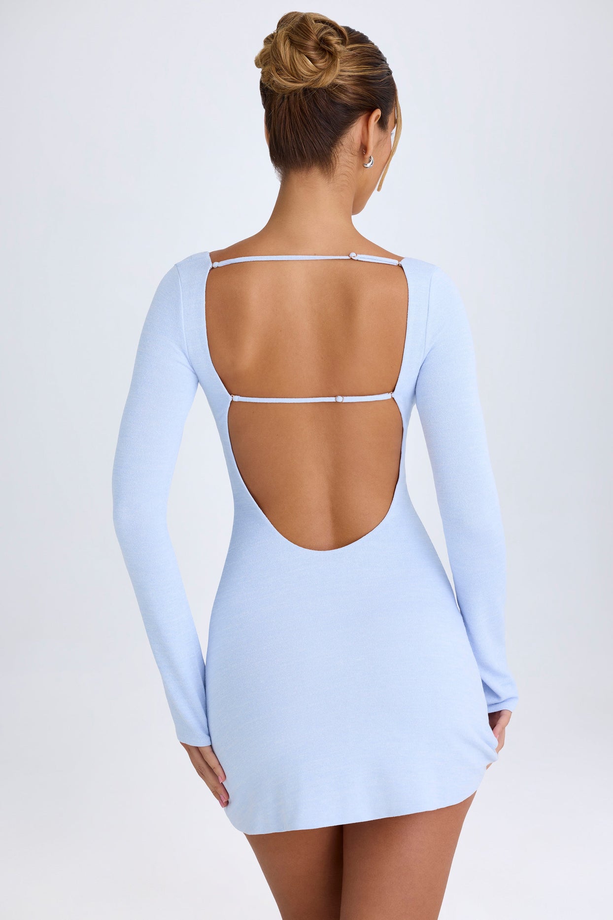 Mini Low Back Bodycon Dress Genuiskids Women's Bodycon Mini Dress Short Sleeve Open Back Solid Color Mini Low Back Bodycon Dress Genuiskids Women's Bodycon Mini Dress Short Sleeve Open Back Solid Color