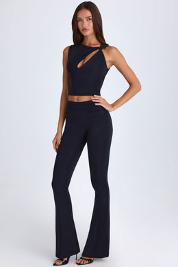 Twisted Cut-Out Tank Top in Black