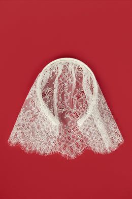 Lace Veil Headband in White