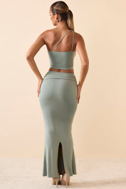 Modal Ruched Open-Back Mini Dress in Ice Blue