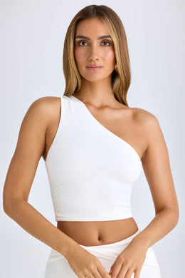 Modal One-Shoulder Top in White
