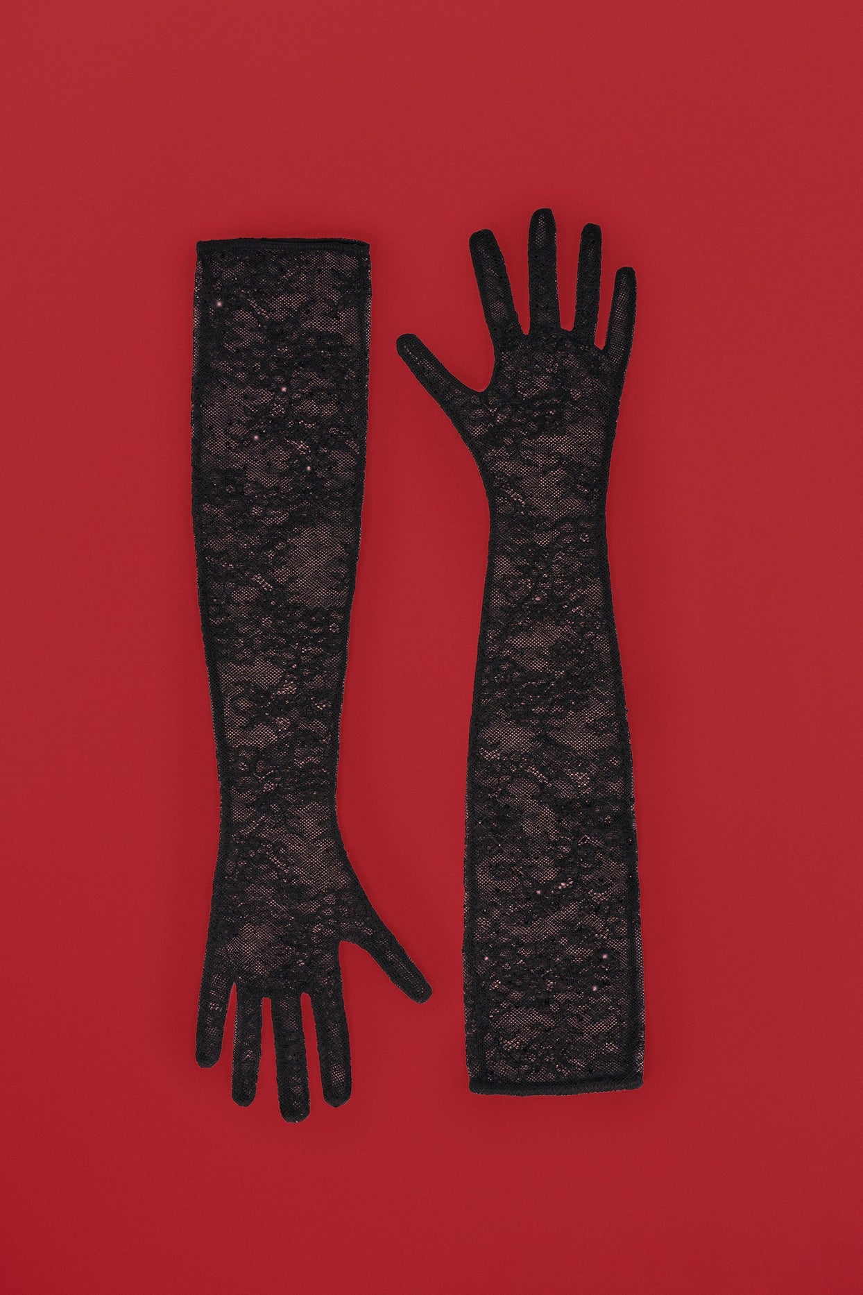 Lace Gloves in Black