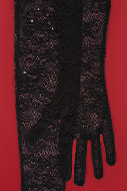 Lace Gloves in Black