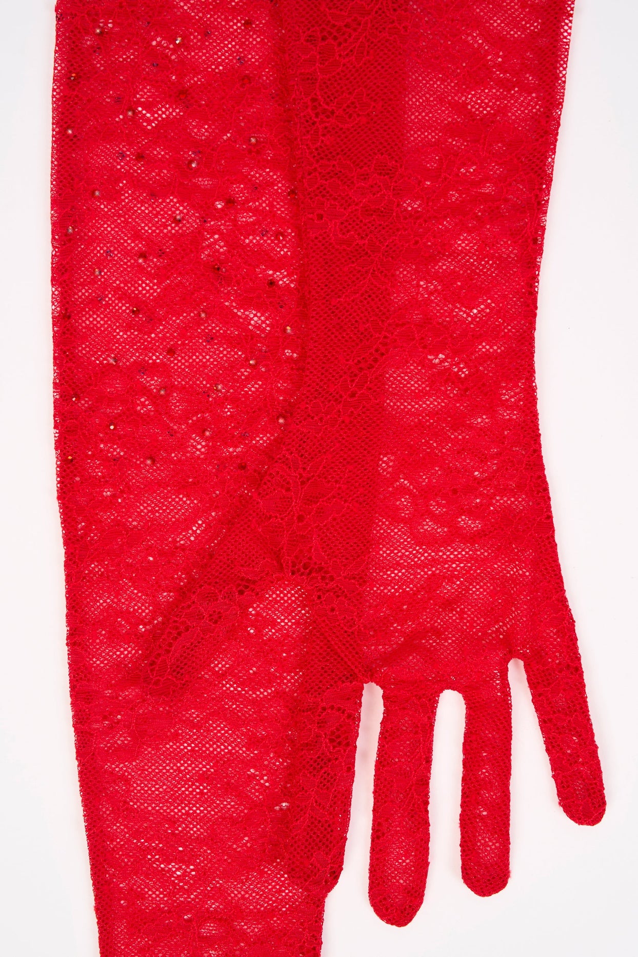 Lace Gloves in Fire Red