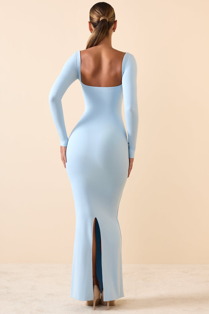 Modal Keyhole Cut-Out Maxi Dress in Ice Blue