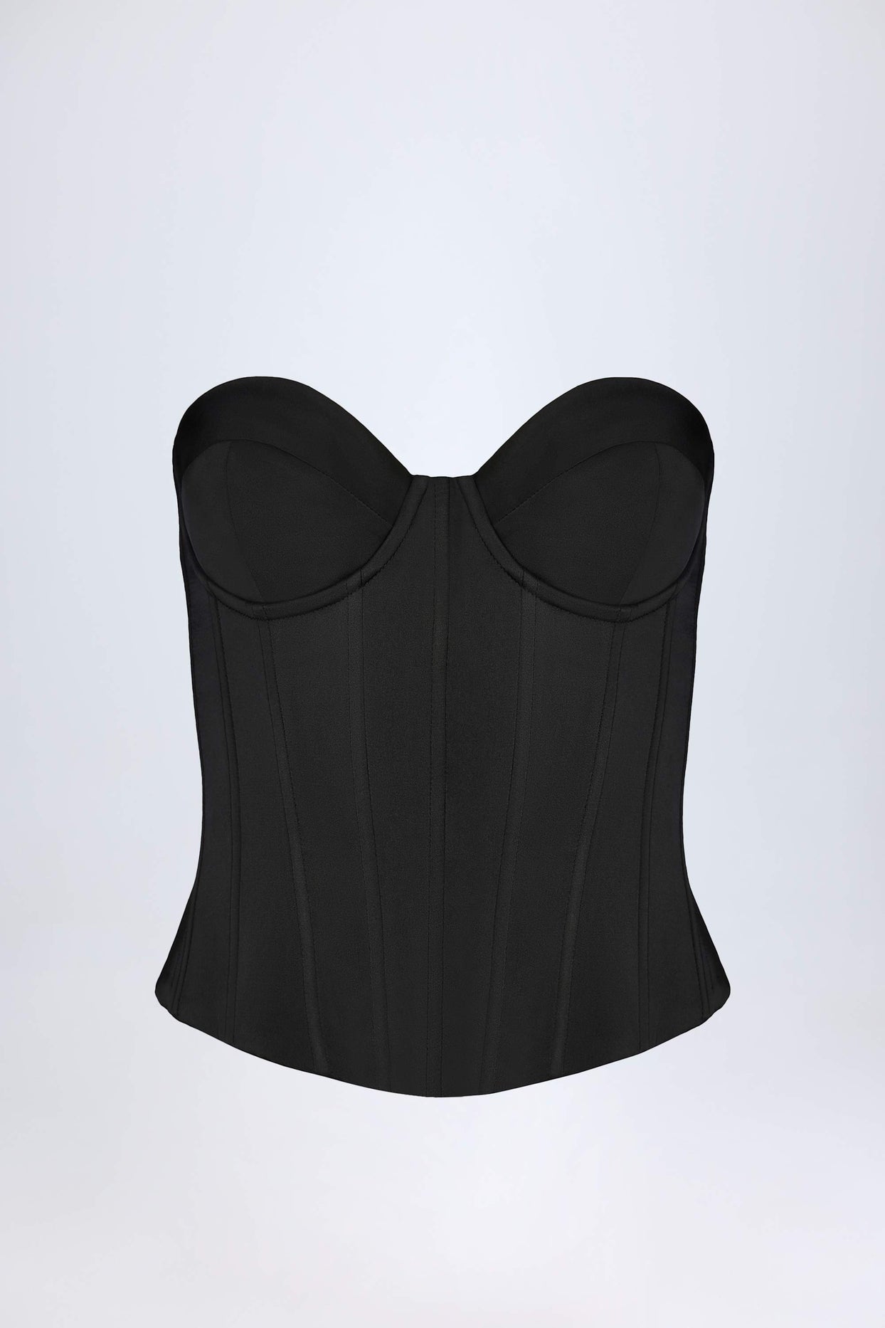 Lace-Up Corset Top in Black