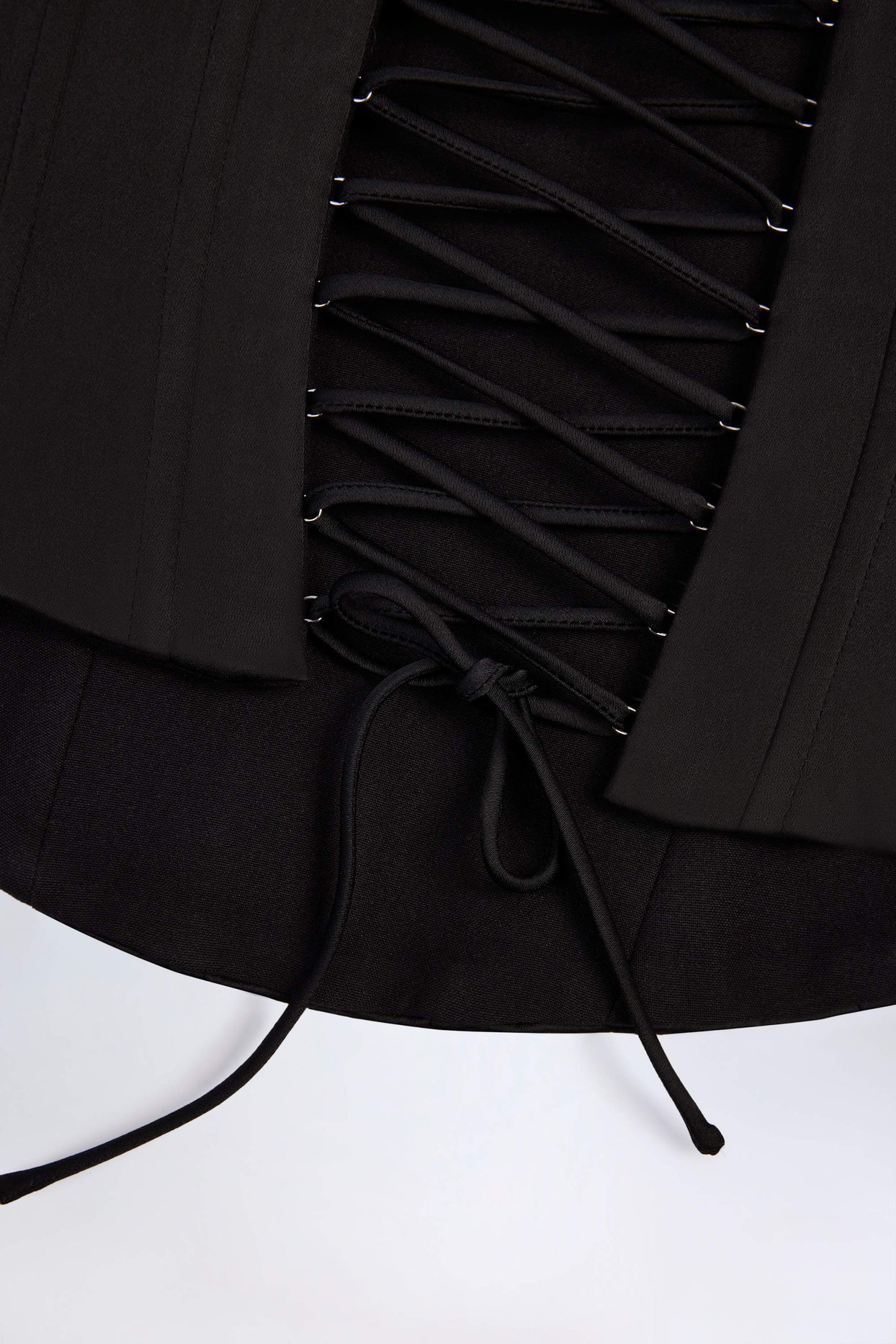 Lace-Up Corset Top in Black