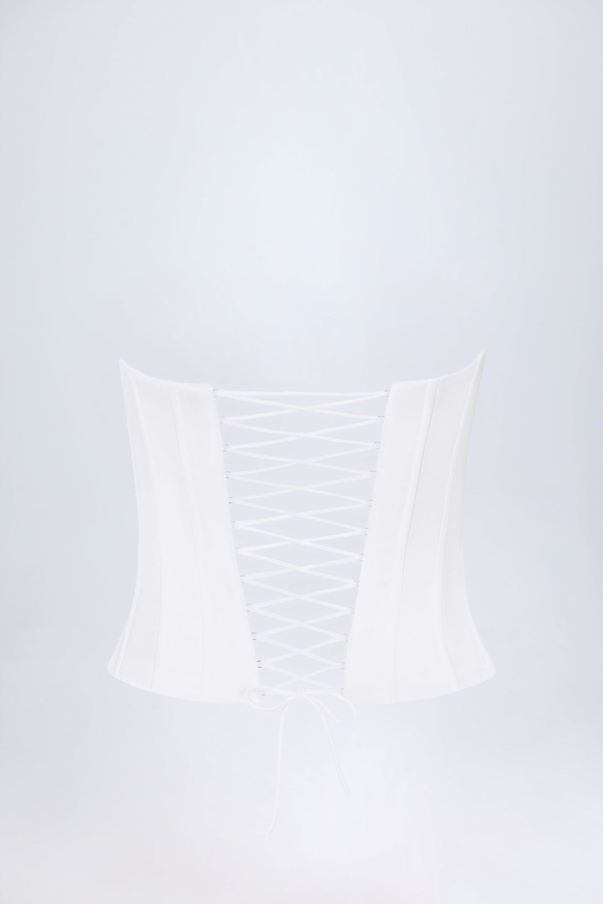 Lace-Up Corset Top in White