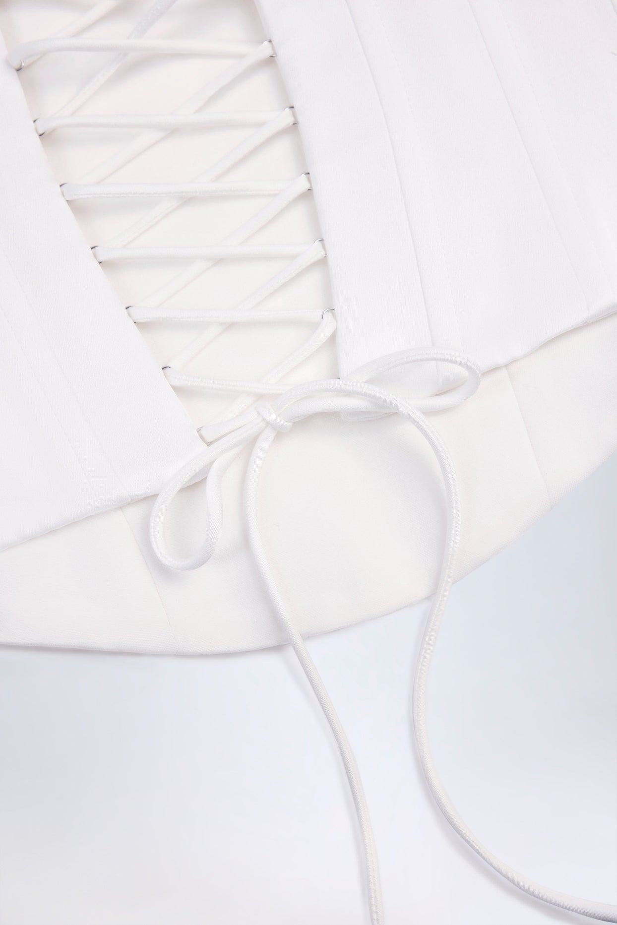 Lace-Up Corset Top in White