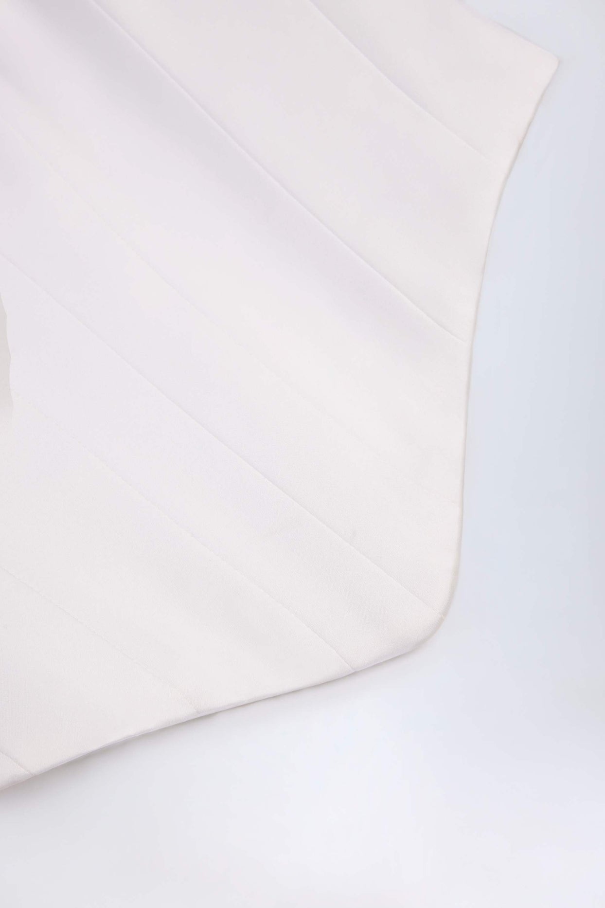 Curved Lace-Up Corset Top in White