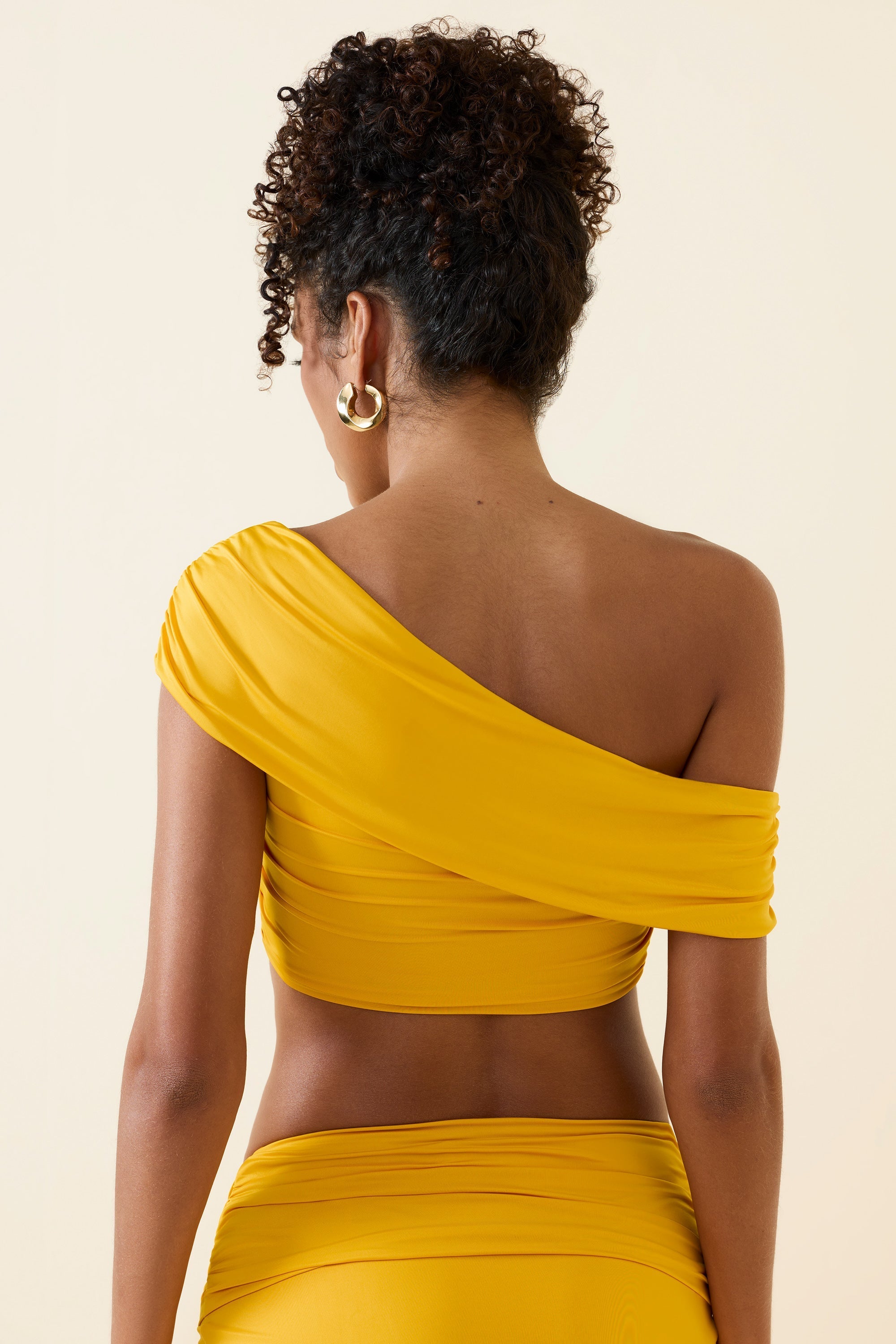 Yellow ruched top sales