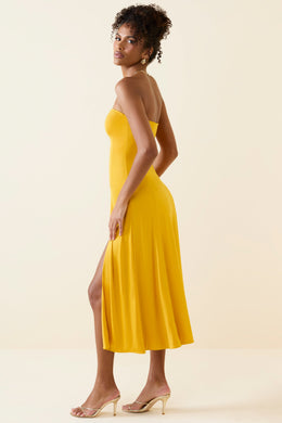 Bandeau Midaxi Dress in Golden Yellow