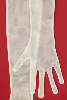 Mesh Gloves in White