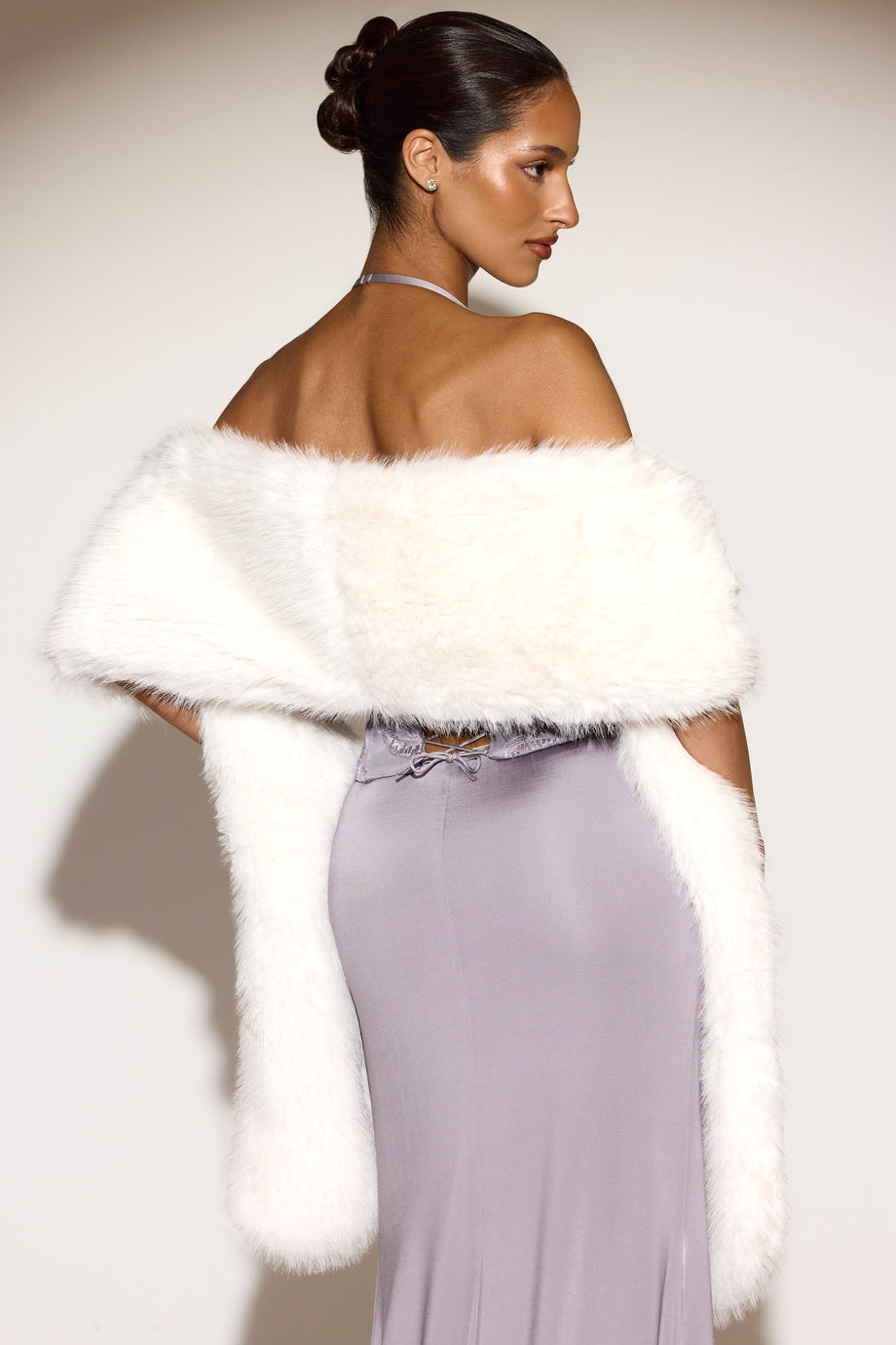 Faux-Fur Stole in White