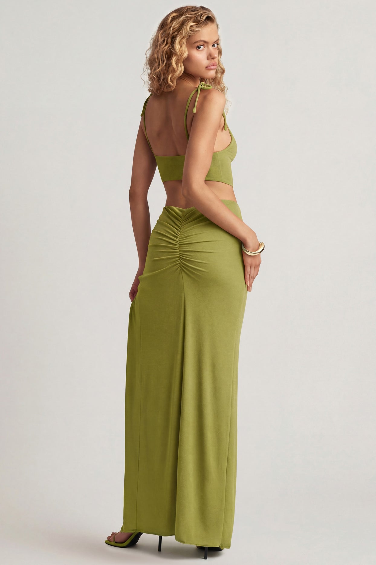 Imara Textured Jersey Asymmetric Maxi Dress in Olive Green | Oh Polly Imara Textured Jersey Asymmetric Maxi Dress in Olive Green | Oh Polly