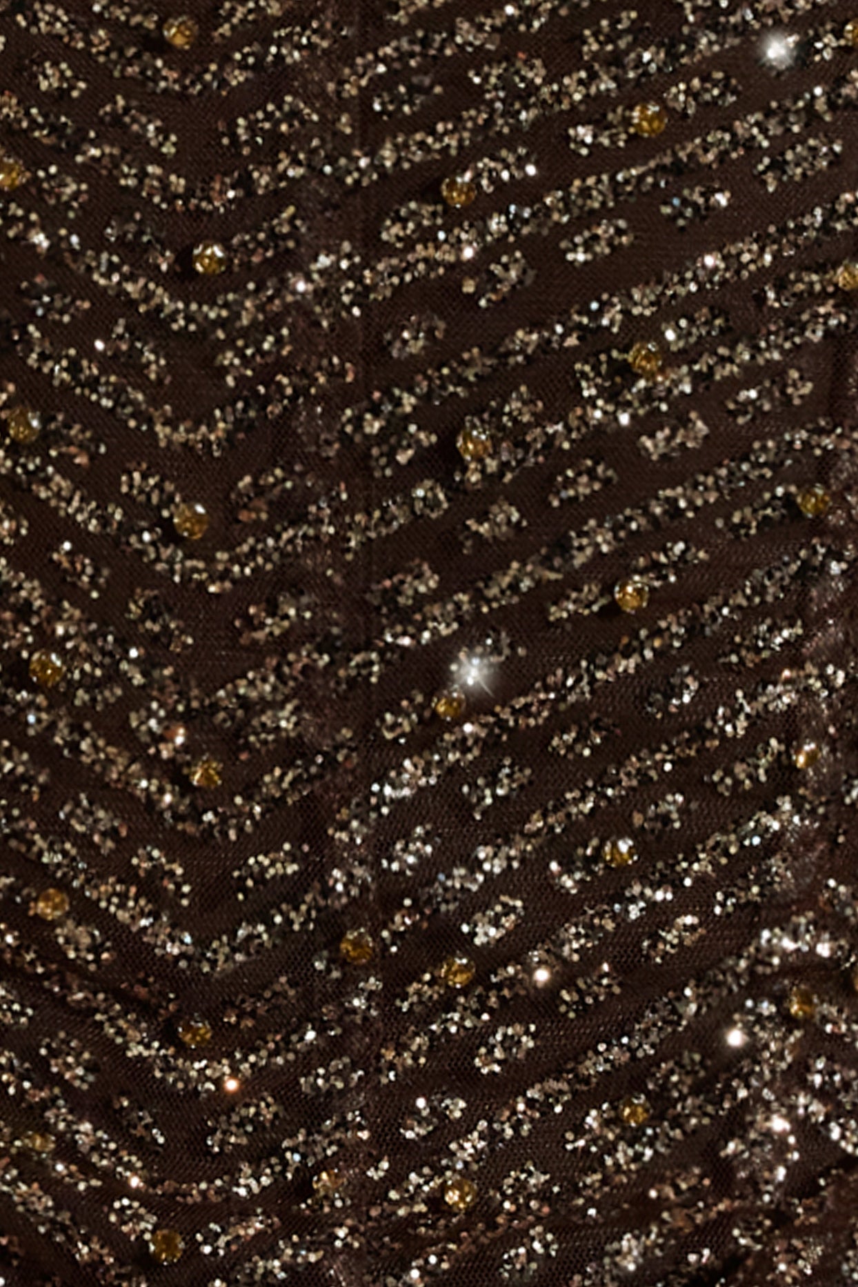 Embellished Bandeau A-Line Mini Dress in Brown