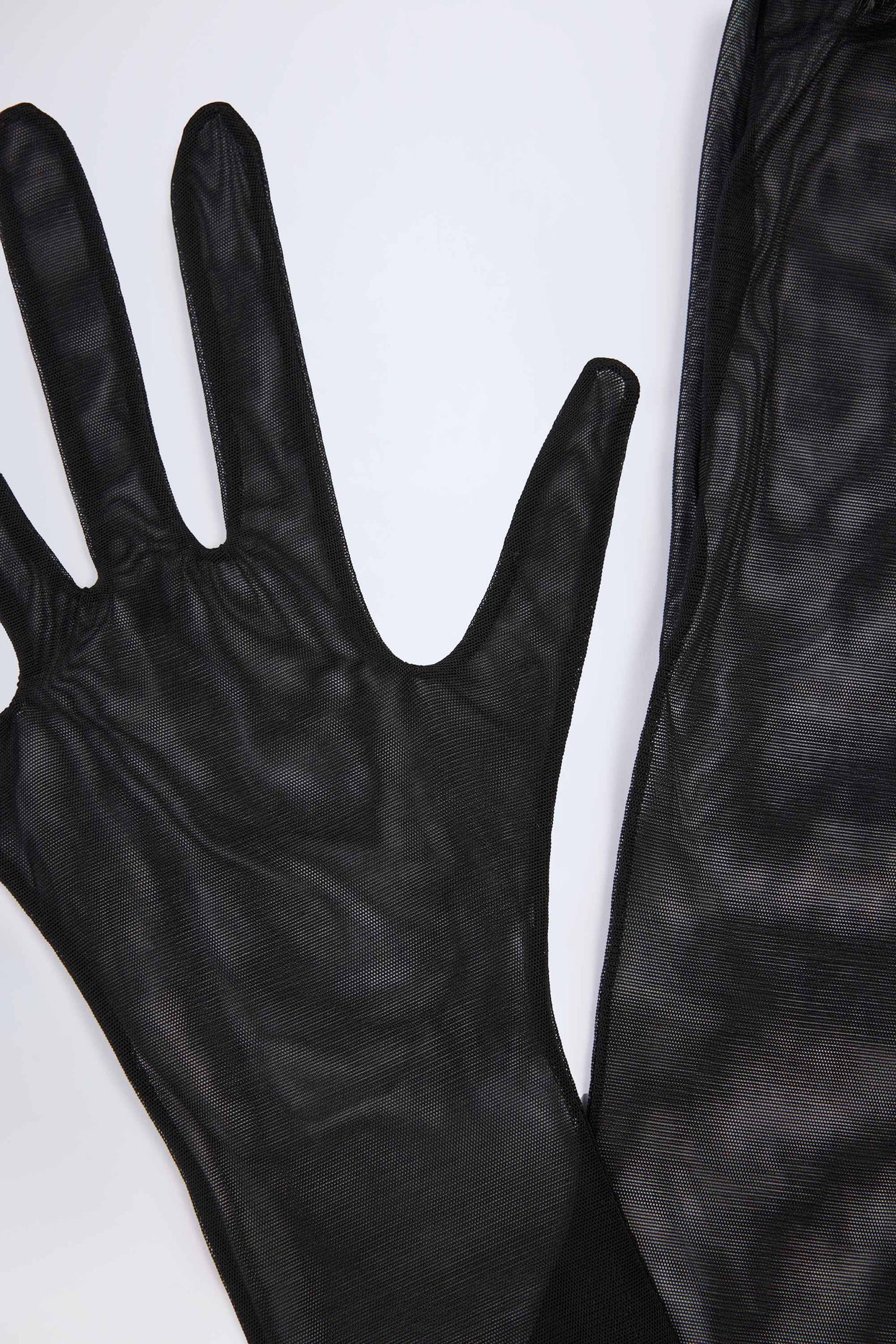 Faux Fur-Trim Gloves in Black