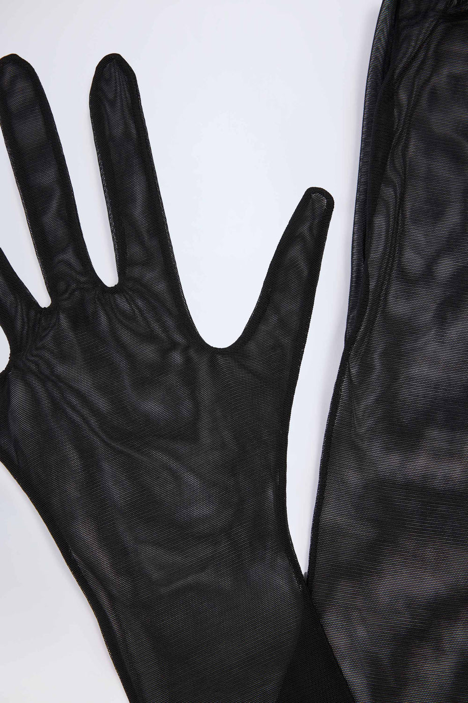 Faux Fur-Trim Gloves in Black