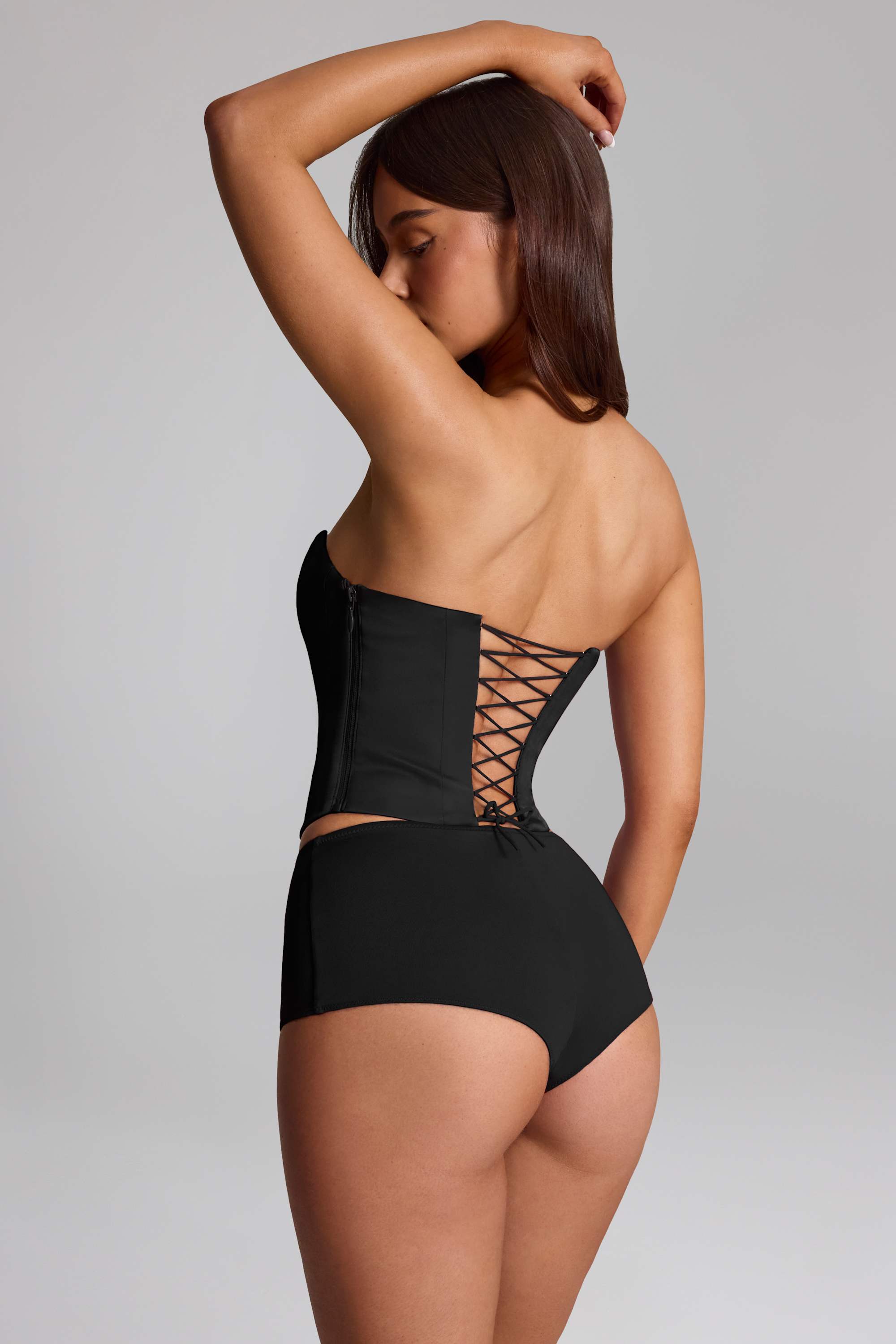 Slinky Jersey Low-Rise Hot Pants in Black