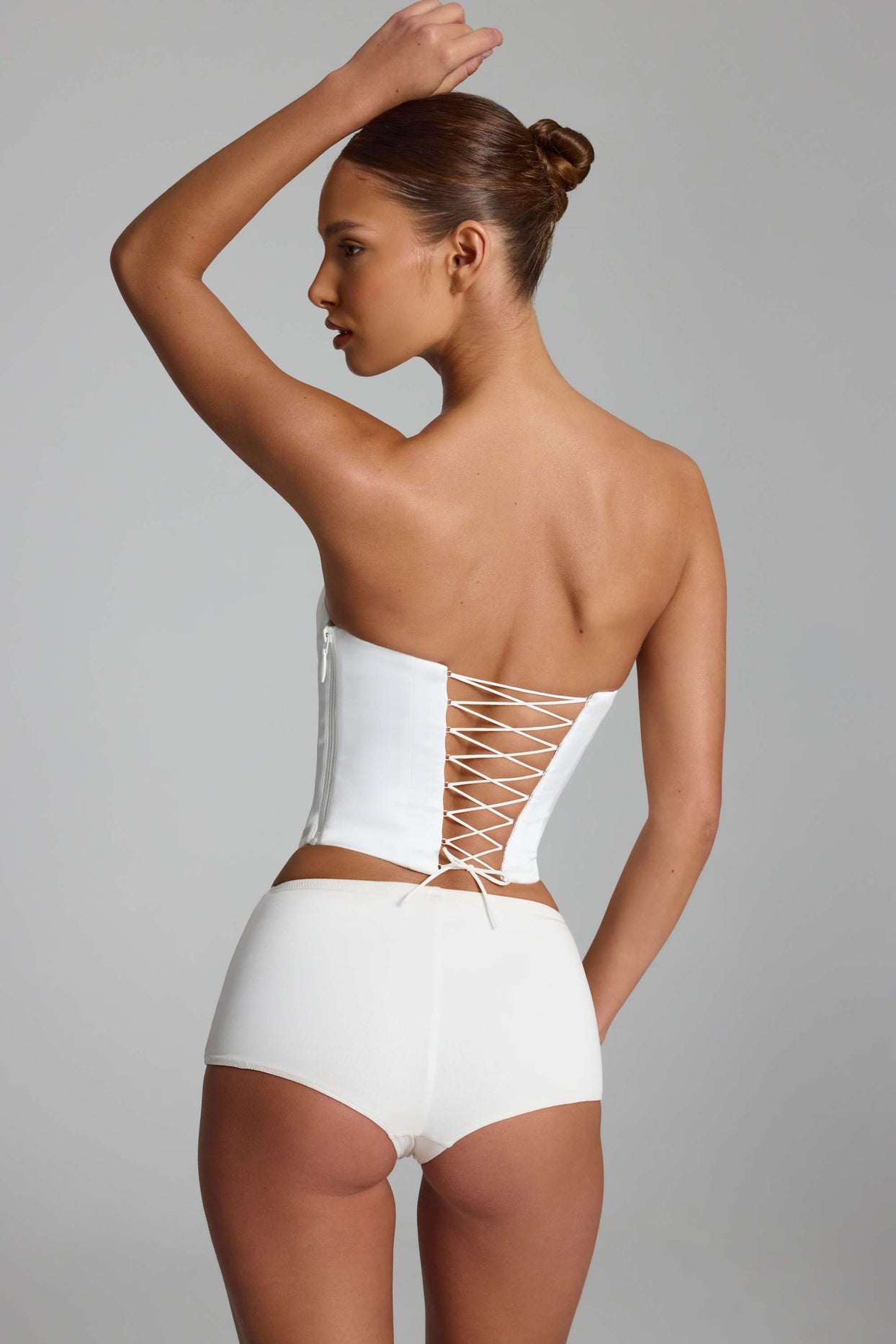 Slinky Jersey Low-Rise Hotpants in White