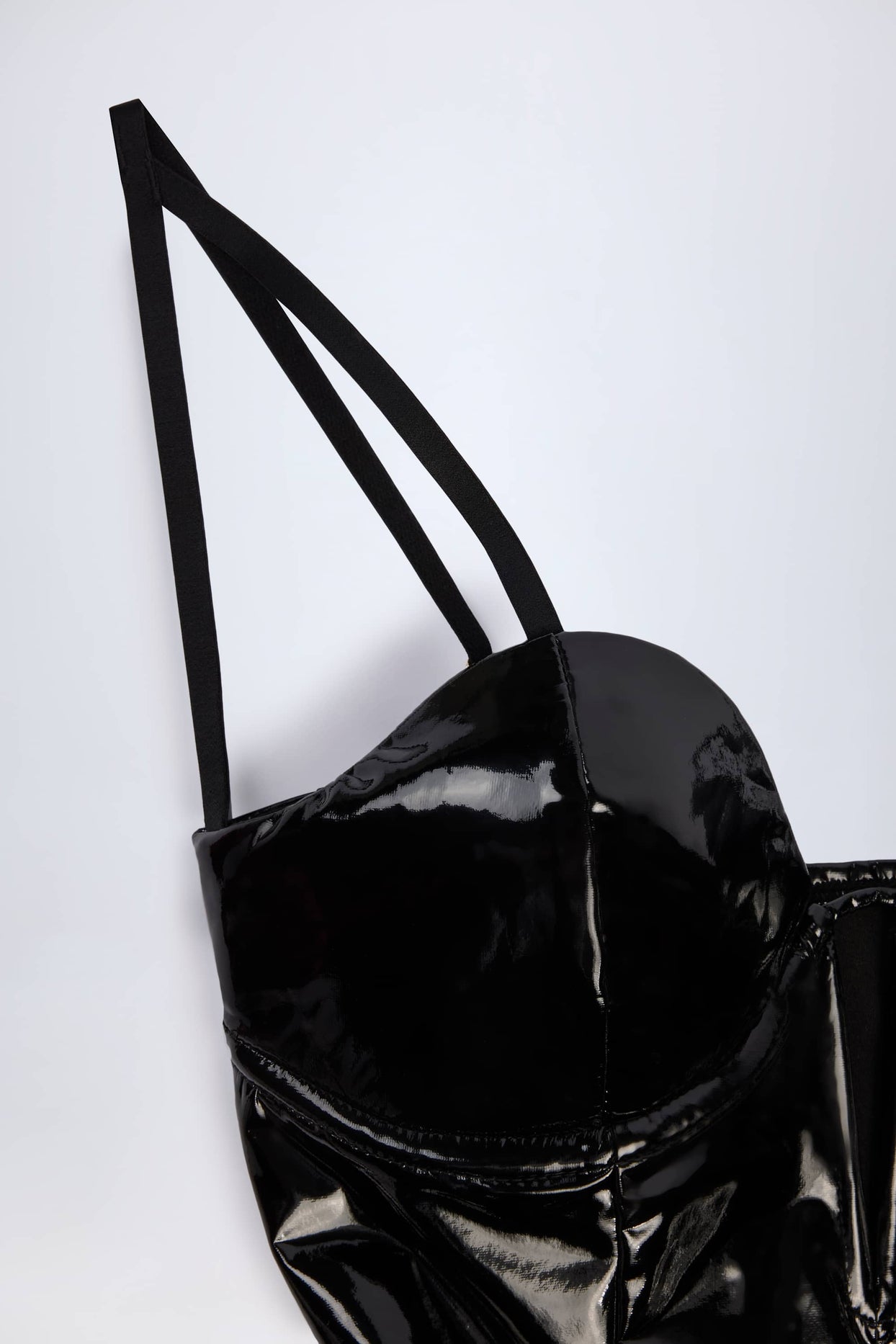 Vinyl Corset Mini Dress in Black