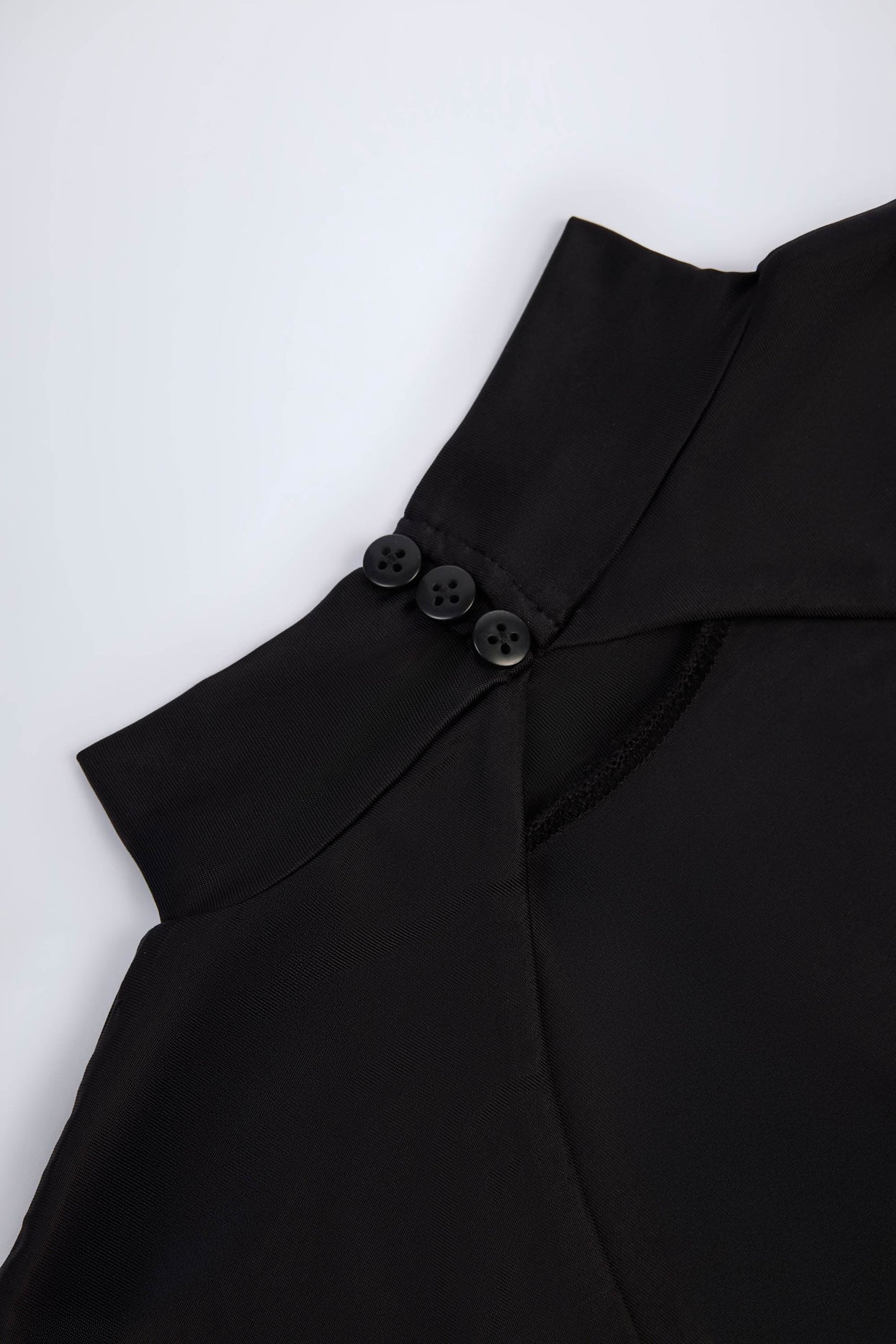 Slinky Jersey Backless Mini Dress in Black