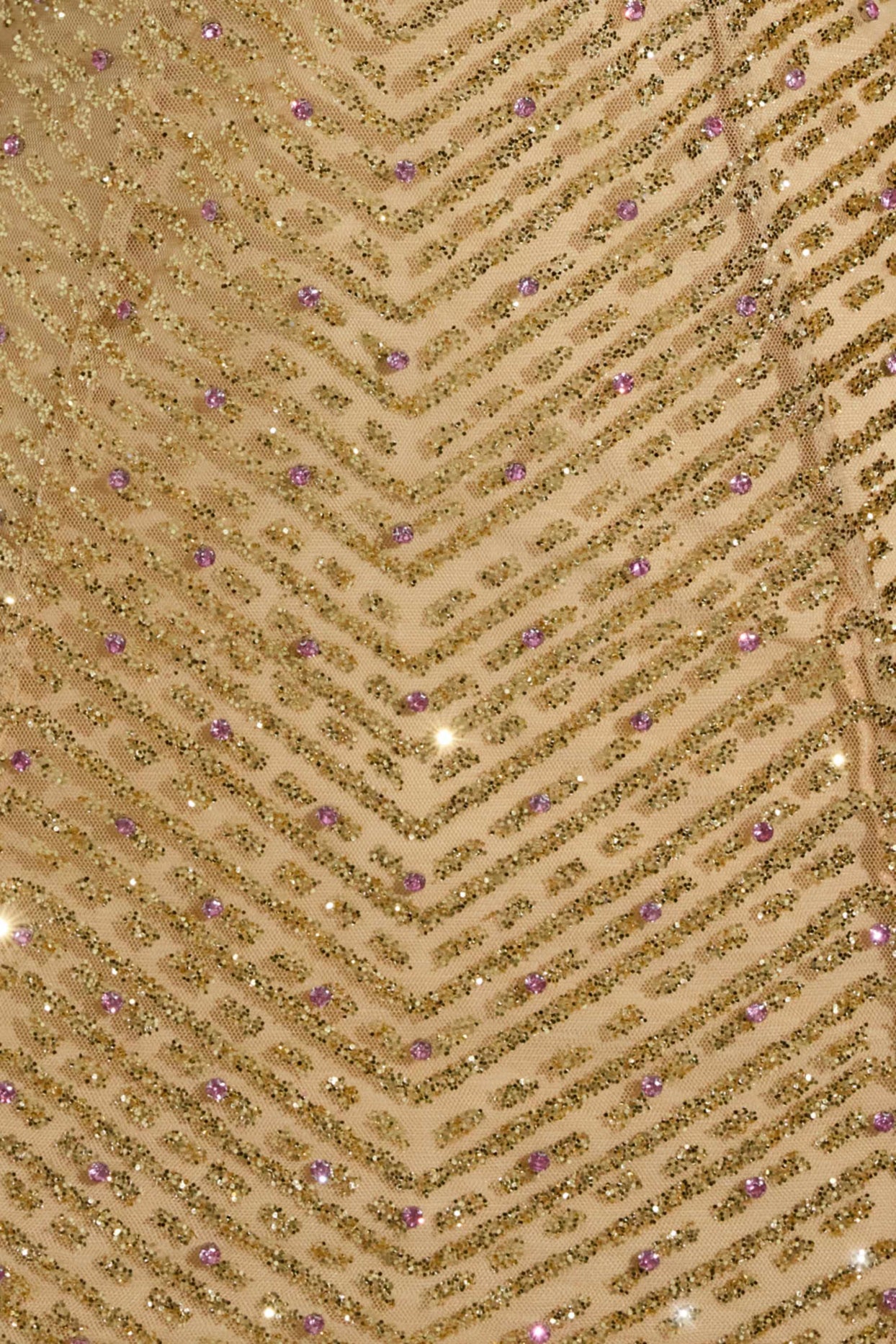 Embellished Halterneck Mini Dress in Gold