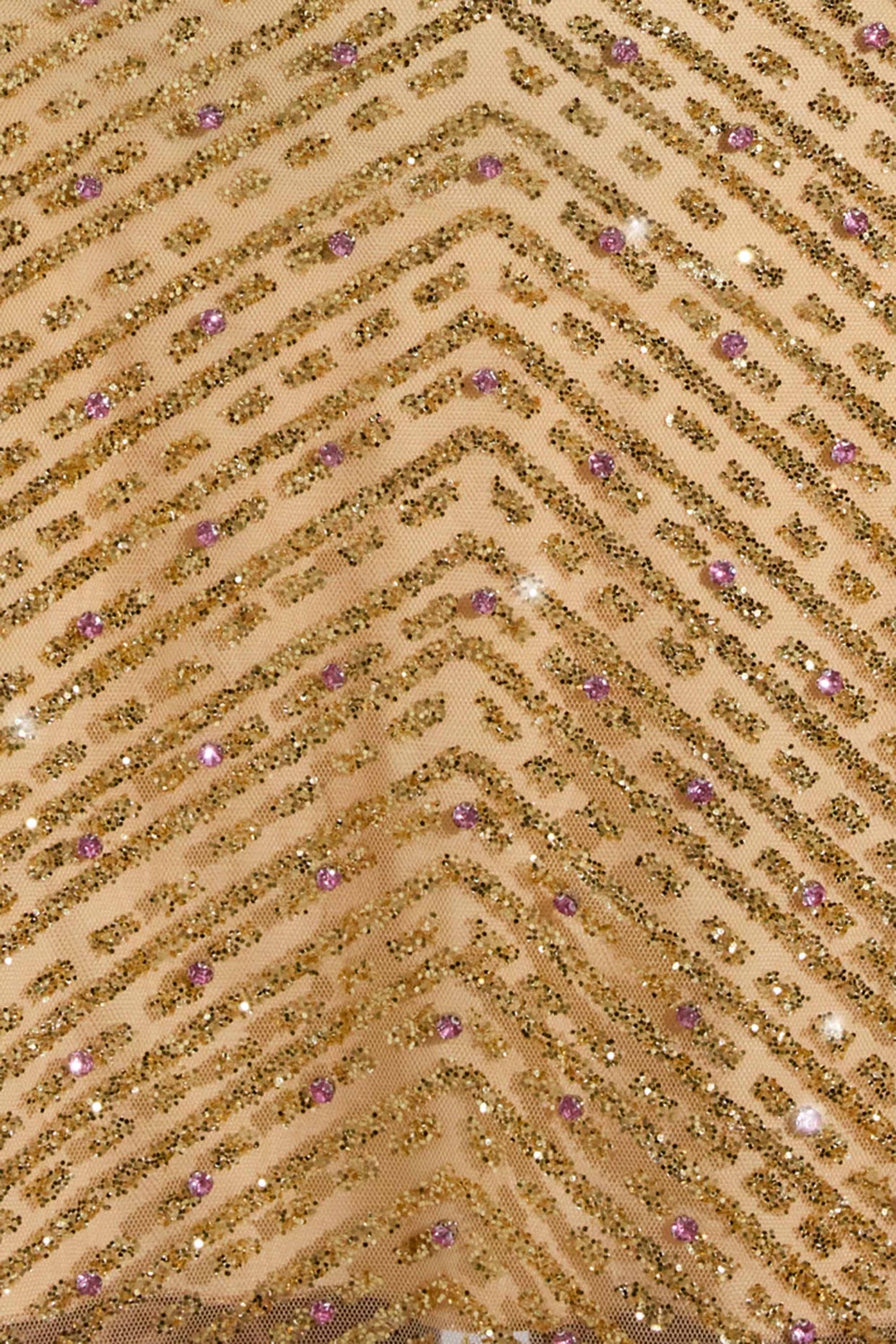 Embellished Low-Rise A-Line Micro Mini Skirt in Gold