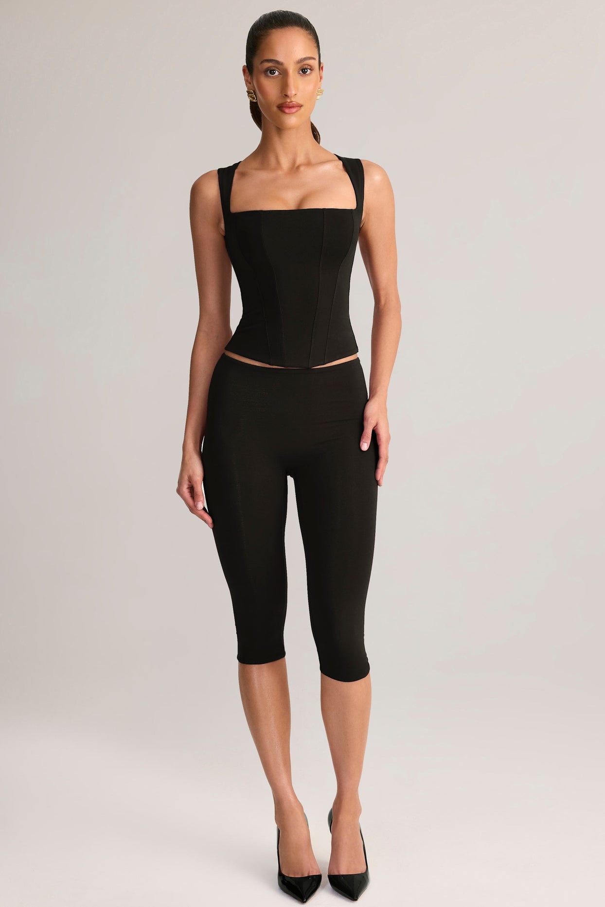 Modal Square-Neck Tank Top in Black