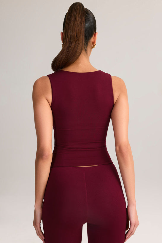Modal Square-Neck Tank Top in Wine