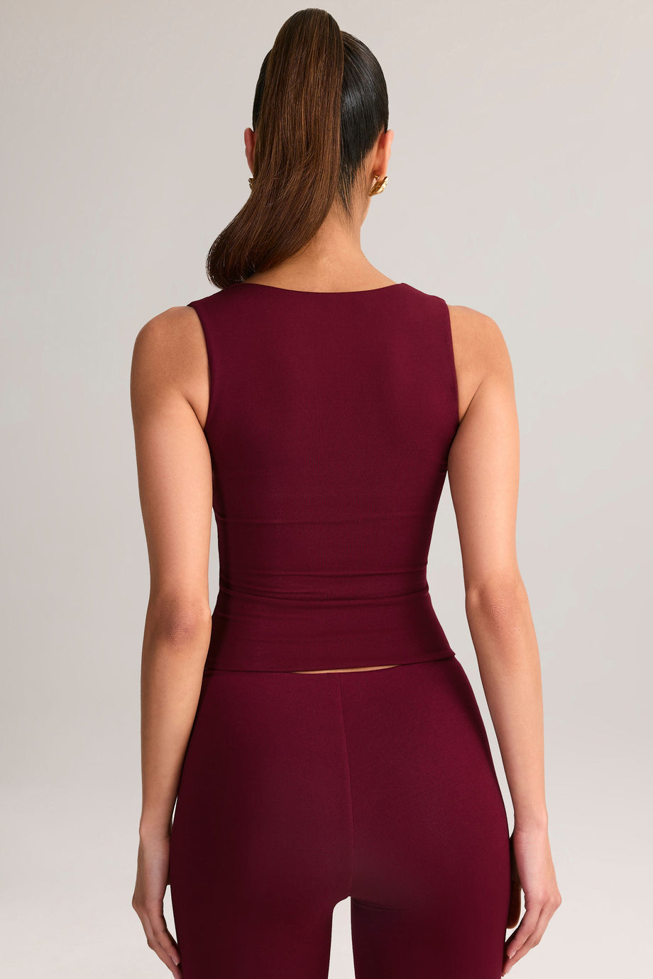 Modal Square-Neck Tank Top in Wine