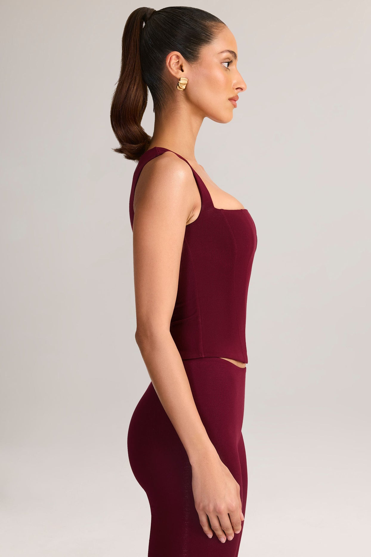 Modal Square-Neck Tank Top in Wine