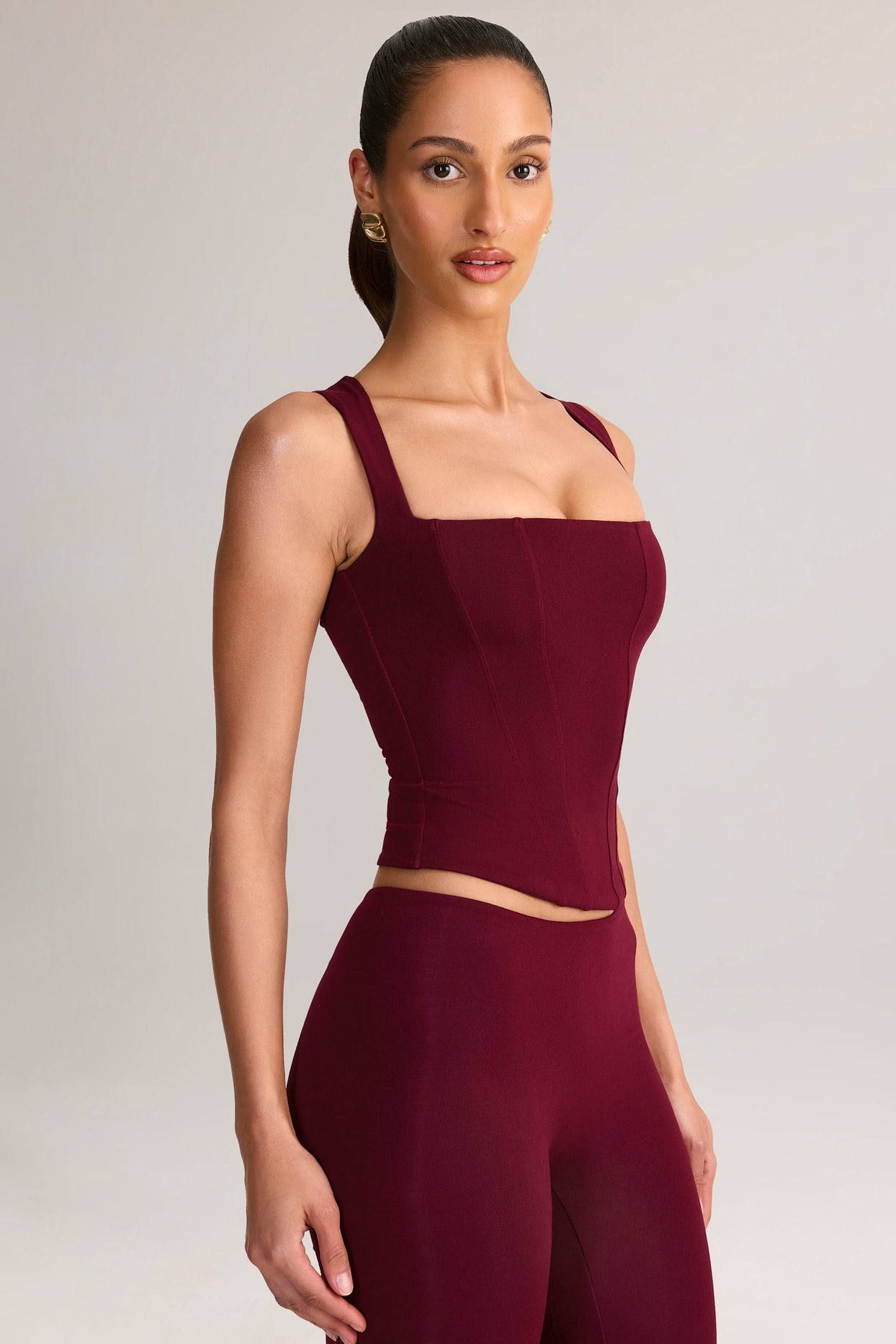 Modal Square-Neck Tank Top in Wine