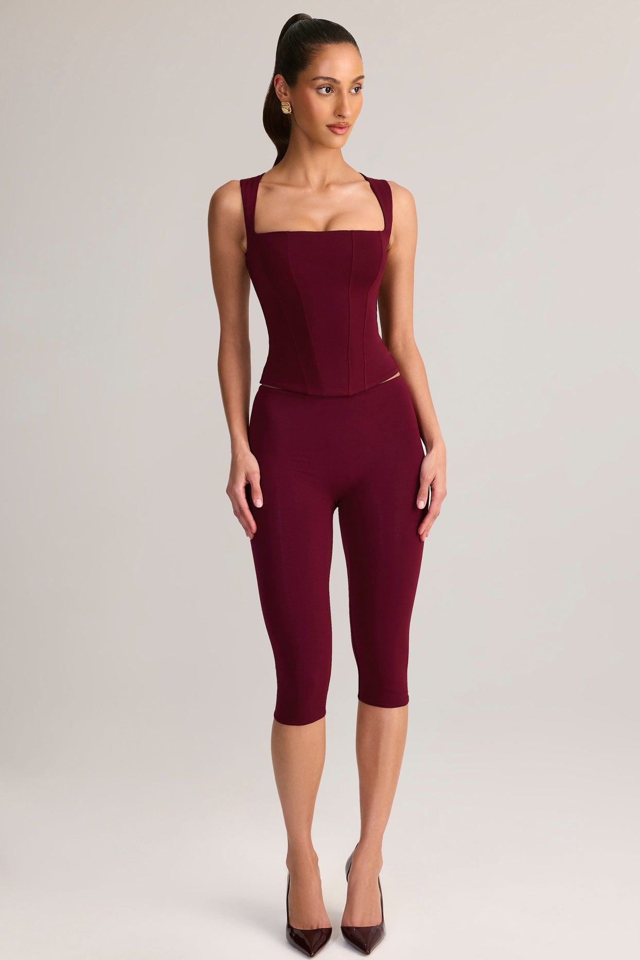 Modal Square-Neck Tank Top in Wine