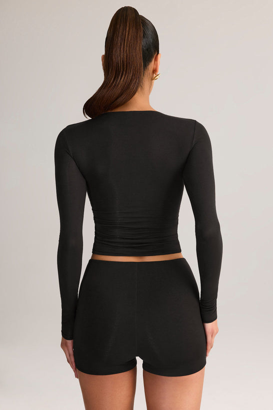 Modal High-Rise Shorts in Black