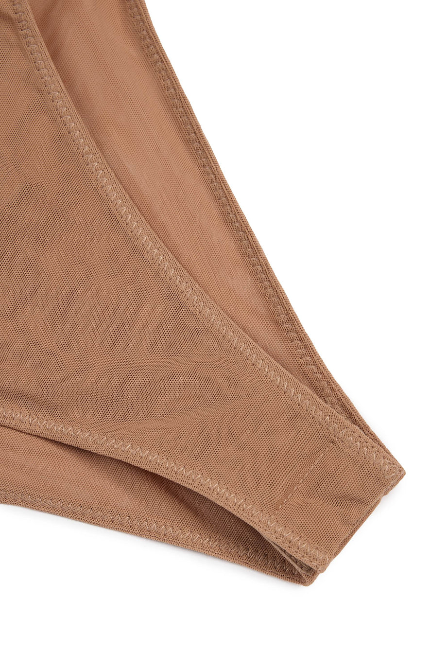 Soft Mesh Clear Strap Bodysuit in Honey